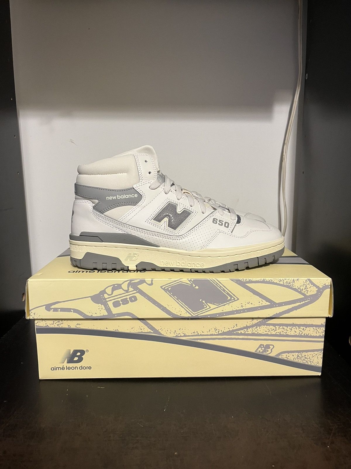 New Balance New Balance 650R Aime Leon Dore White Grey Men’s BB650RA1 Size US 10.5 / EU 43-44 - 1 Thumbnail