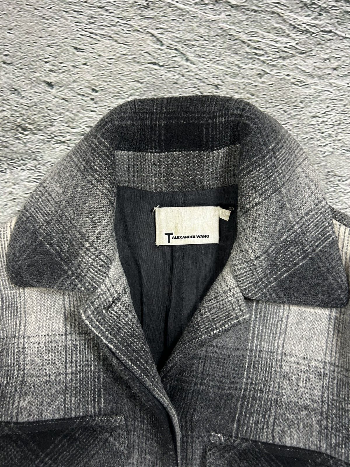 Alexander Wang Alexander Wang coat plaid wool grey with fringes Size US M / EU 48-50 / 2 - 2 Thumbnail