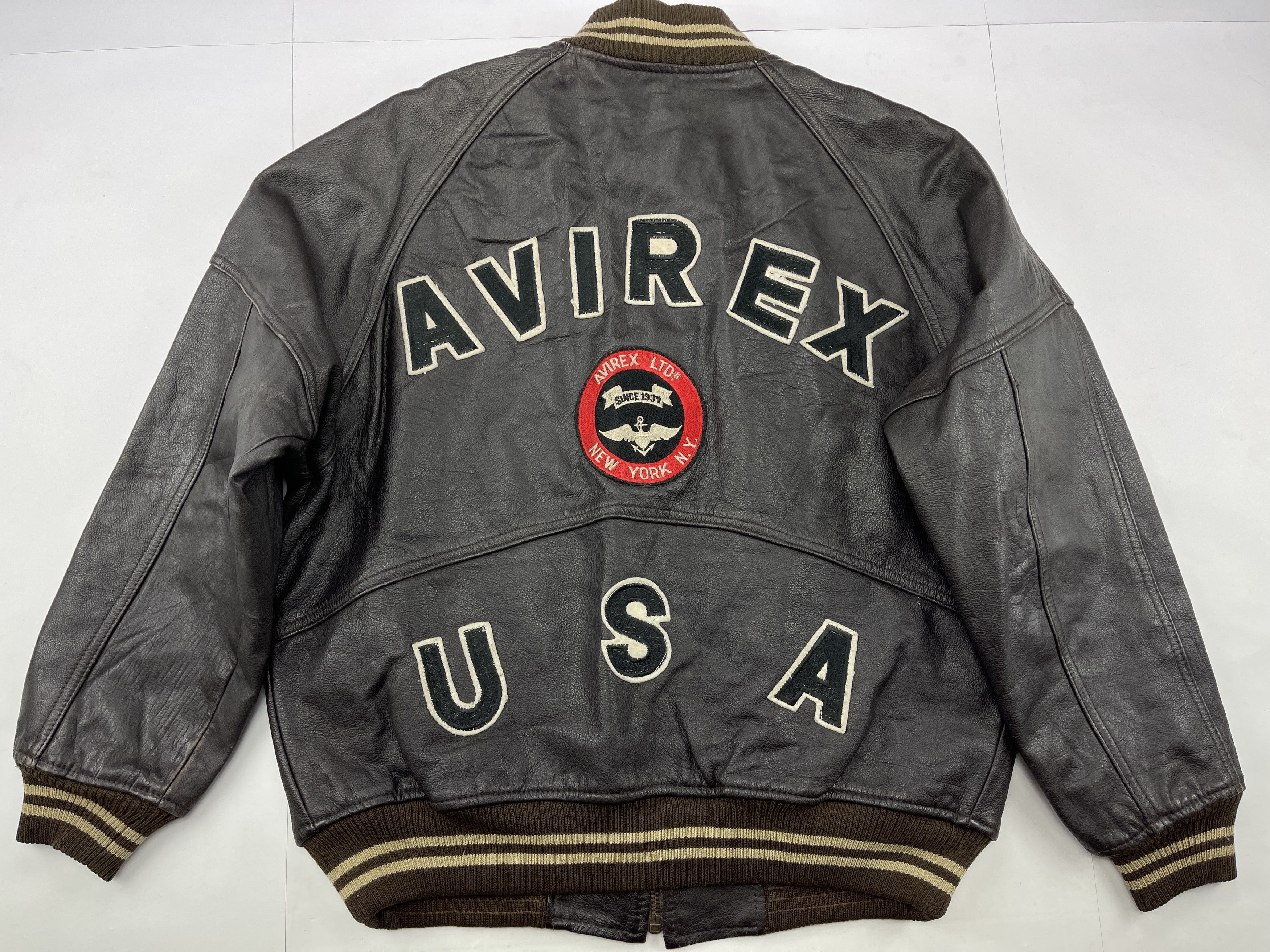 Avirex AVIREX leather jacket, vintage, 90s hip hop 1990s varsity XL Size US XL / EU 56 / 4 - 1 Thumbnail