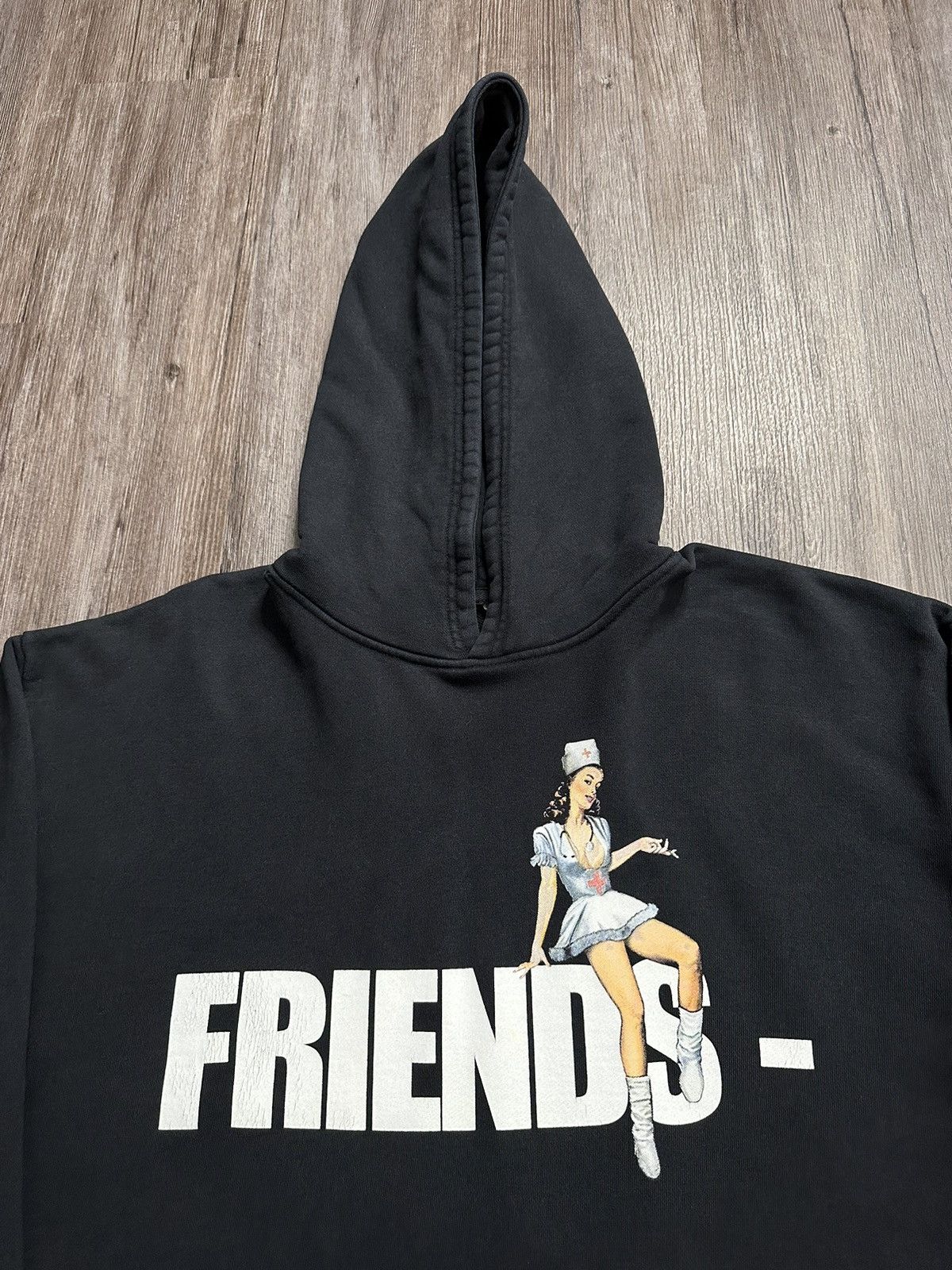 Pre-owned Vlone Nurse Friends Hoodie Size Small In Black | ModeSens