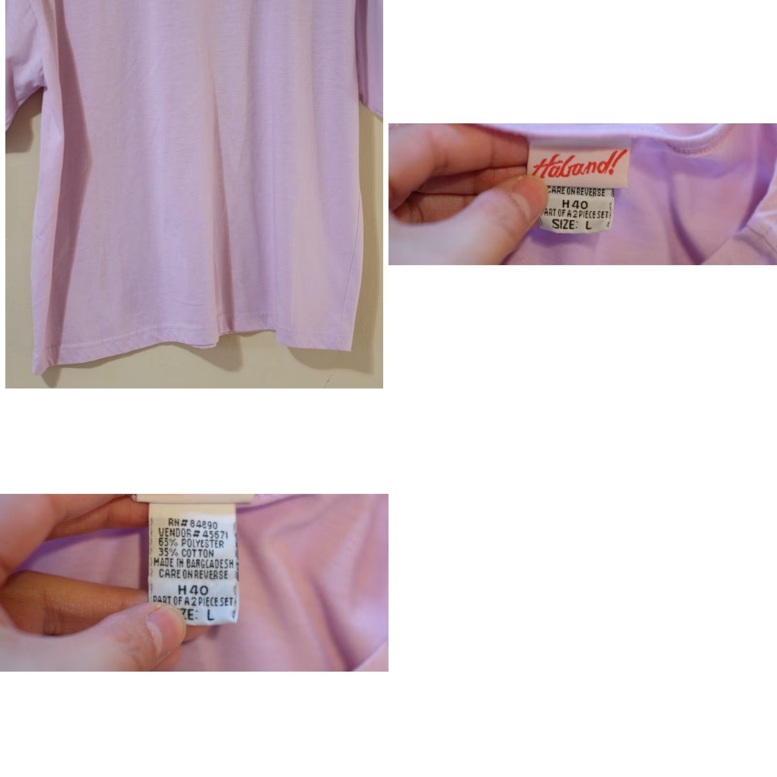 Haband HABAND Women's Short Sleeve Top T Shirt Size Large Pink Lightweight Blouse Regular L Shirt Pink Lightweight Casual Womens HB Vintage: No Size L / US 10 / IT 46 - 8 Thumbnail