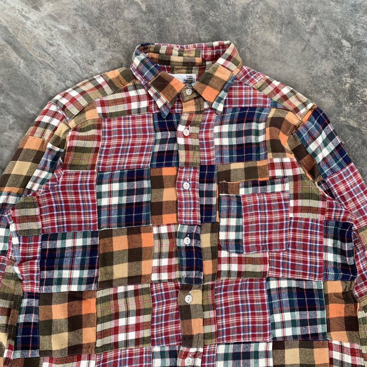 Japanese Brand United Arrows Patchwork Sugar Cane Inspired Flanel Shirt Size US M / EU 48-50 / 2 - 2 Thumbnail