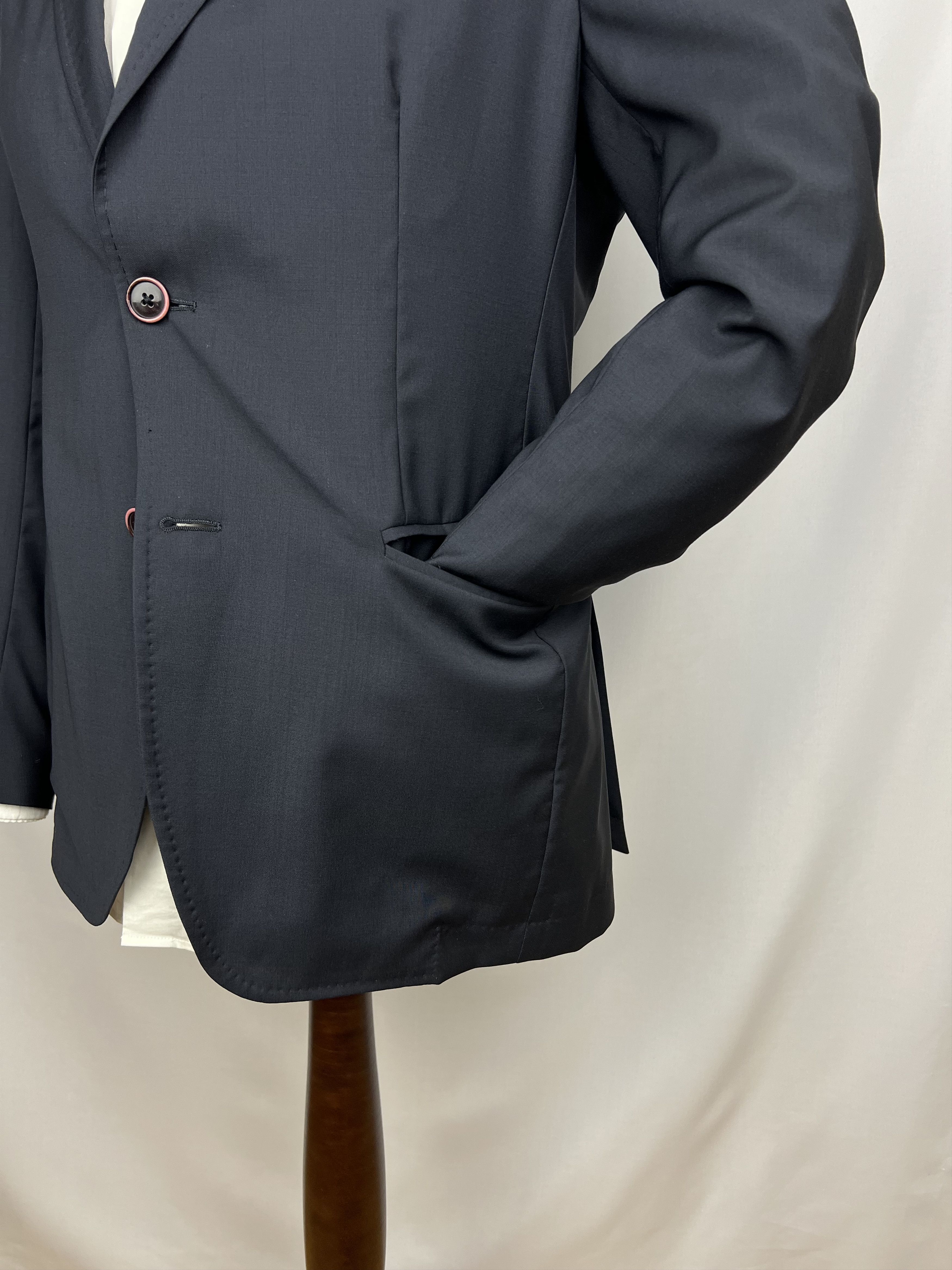 Etro Milano Solid Midnight Lightweight Half-Lined Wool Sport Coat Size 40R - 7 Thumbnail