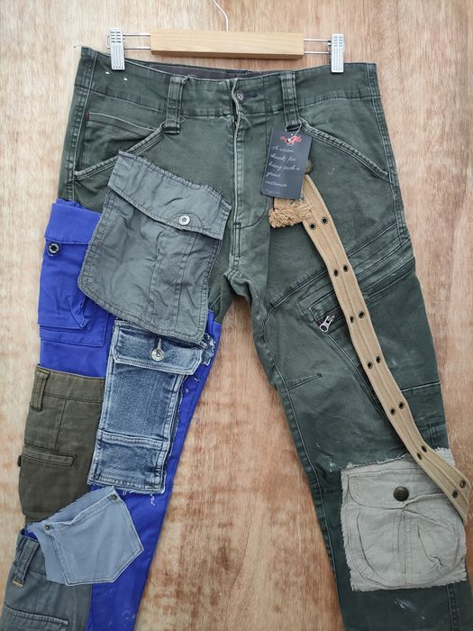Vintage Japan custom reworked reconstruct cargo pants #46-018DLAL Size US 30 / EU 46 - 5 Thumbnail