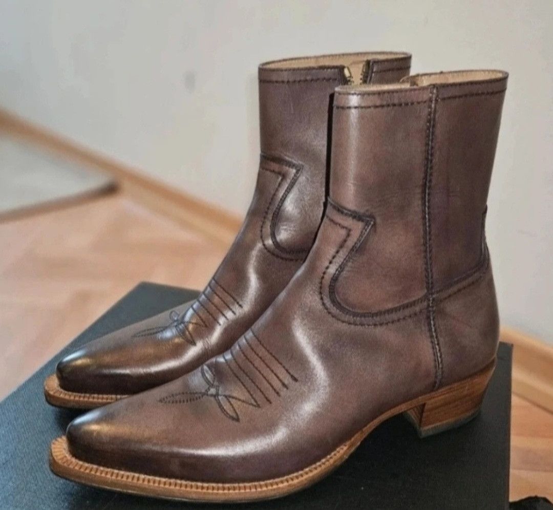From The First 45mm Brown Western boots with embroidery Size US 9 / EU 42 - 1 Thumbnail