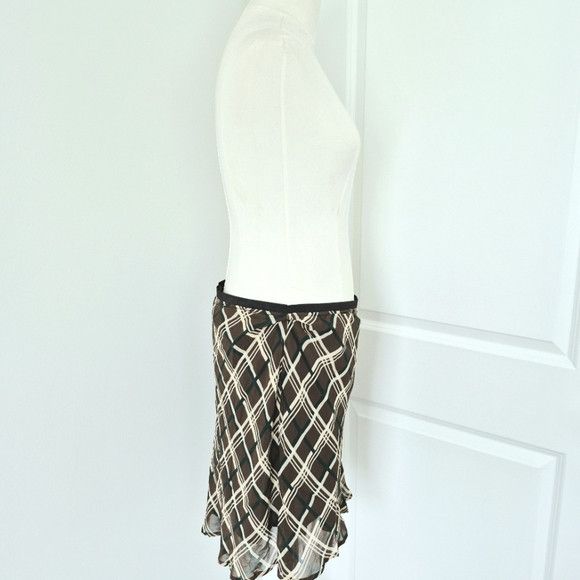 Anthropologie Plaid Chiffon Skirt Fall Gift Party School Spring Work Size 34" / US 12 / IT 48 - 8 Thumbnail