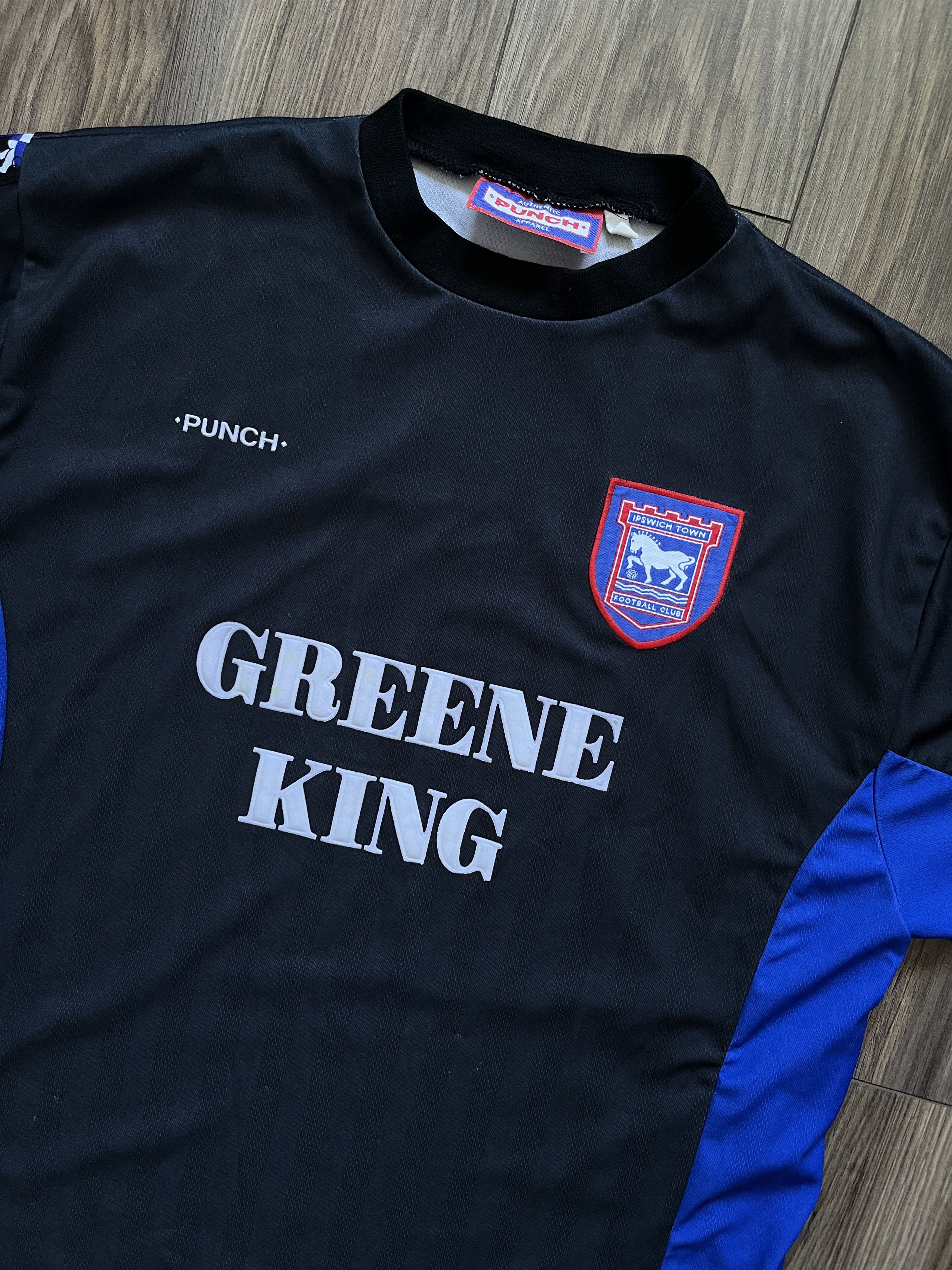 Vintage Ipswich Town 1997/1998 Home Punch Vintage Jersey Dark Blue Size US L / EU 52-54 / 3 - 4 Thumbnail