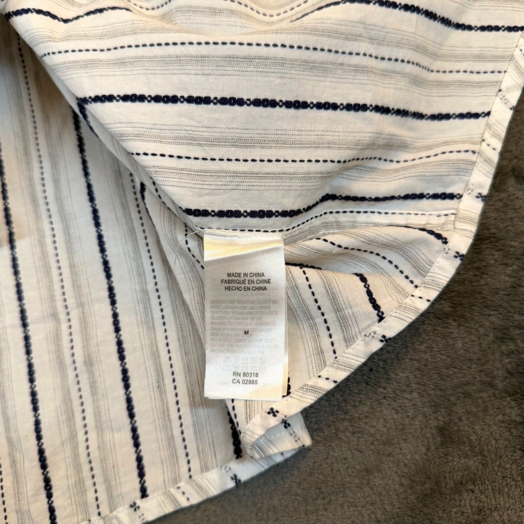 Lucky Brand Lucky Brand White Striped Western Snap Front Long Sleeve Shirt Mens M Size US M / EU 48-50 / 2 - 6 Thumbnail