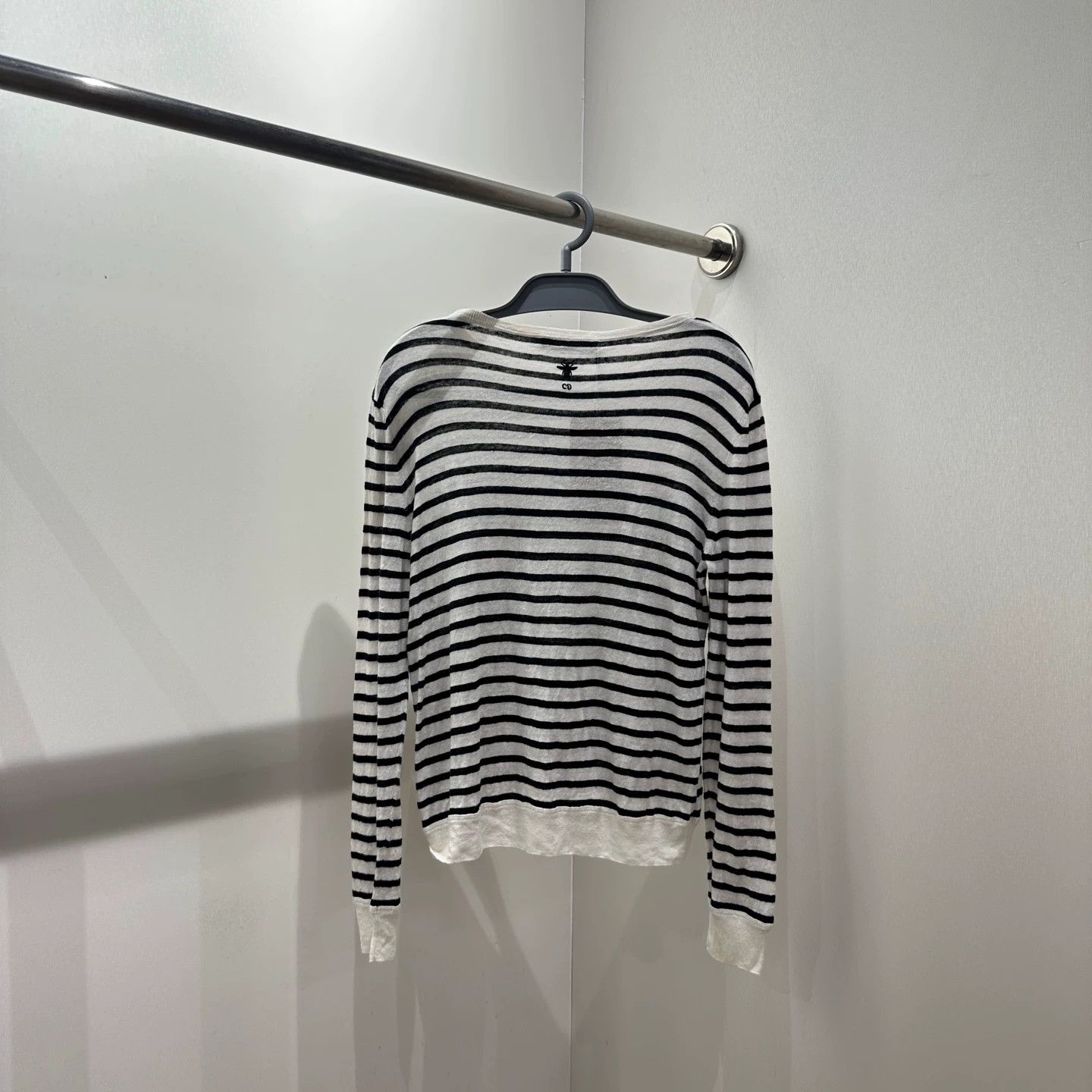 Christian Dior Monsieur Christian Dior mar141 striped linen zoo knit long sleeve 34 Size XS / US 0-2 / IT 36-38 - 2 Thumbnail