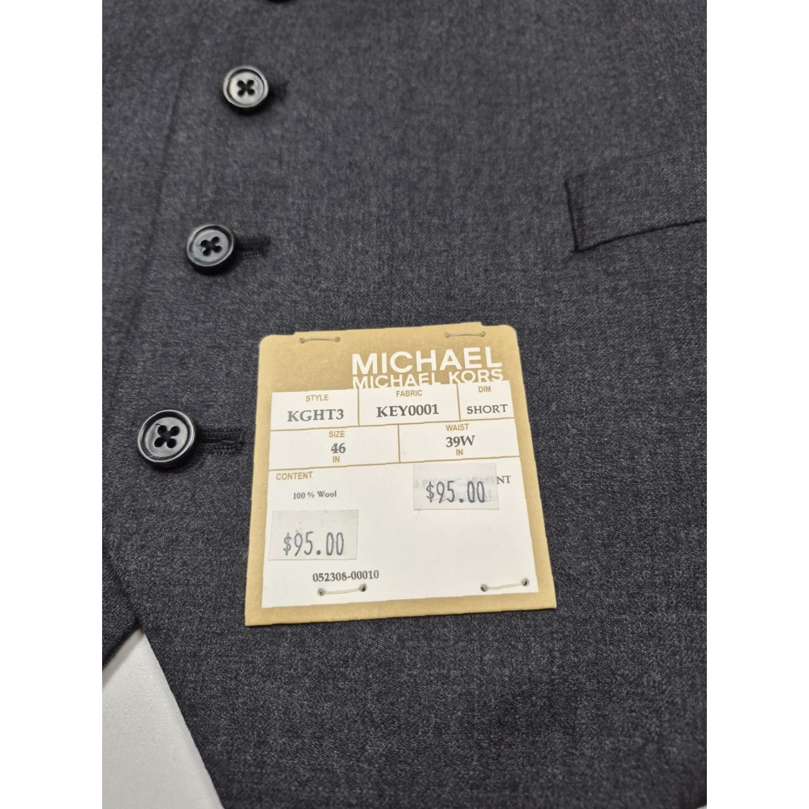 Vintage VINTAGE Michael Michael Kors Dress Vest Mens Gray Wool 5 Button Belted 3 Piece NWT 46 Waist 39W Solid Pattern Formal Wedding Business Mens Size US S / EU 44-46 / 1 - 3 Thumbnail