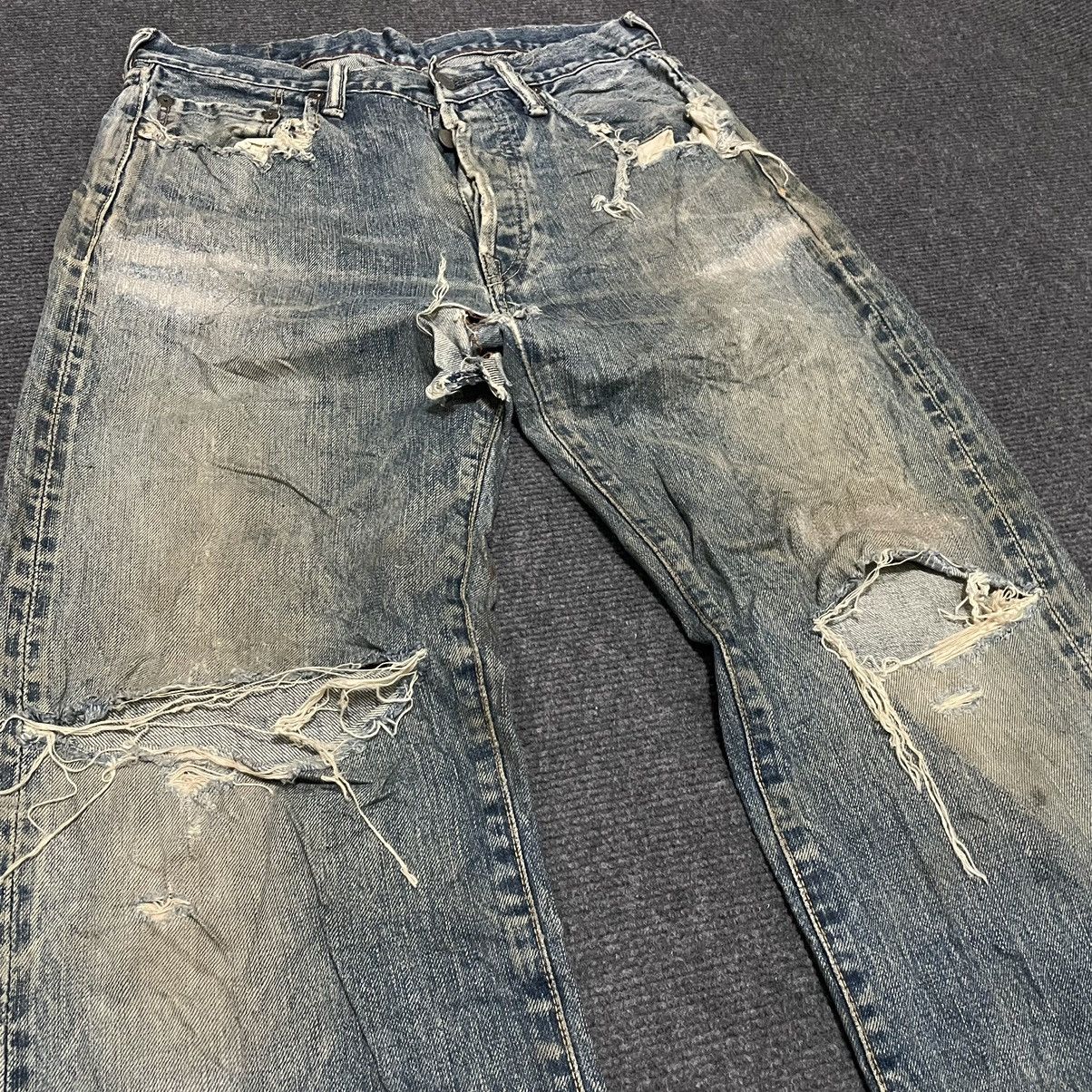 45rpm × Japanese Brand 45 Rpm Selvedge Buttonfly Distressed Jeans Hysterics LGB Size US 30 / EU 46 - 2 Thumbnail