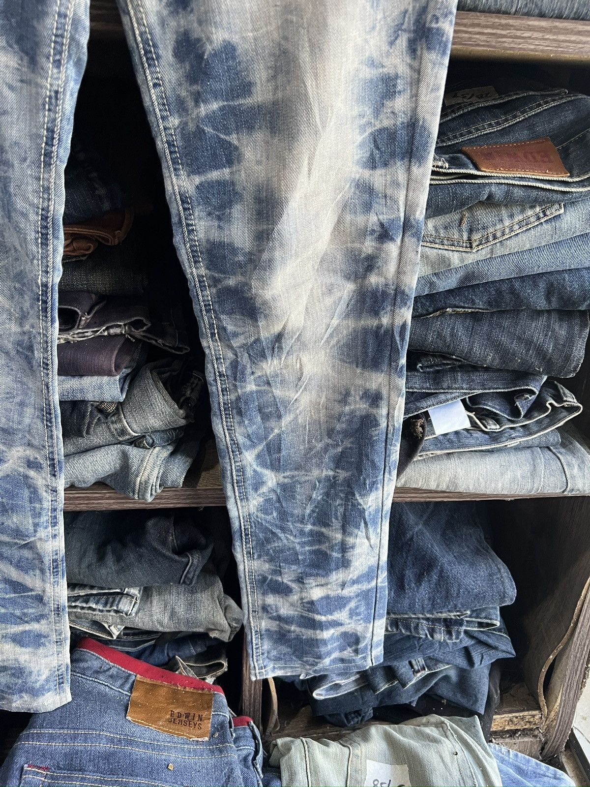 Japanese Brand 🔥Back & Forth Color Bleach Stretchable Denim Size 30" / US 8 / IT 44 - 8 Thumbnail