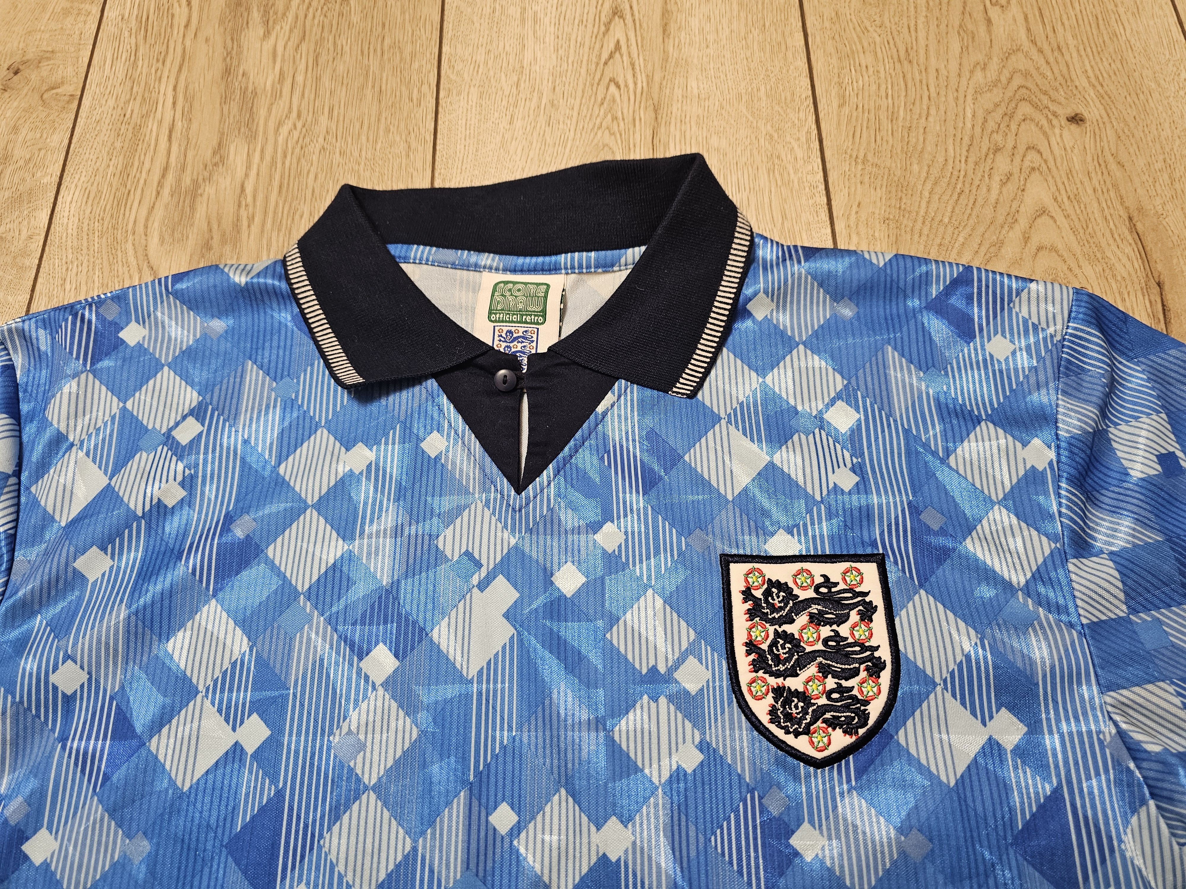 Vintage ENGLAND 1990 1992 THIRD FOOTBALL SHIRT SOCCER JERSEY Size US S / EU 44-46 / 1 - 3 Thumbnail