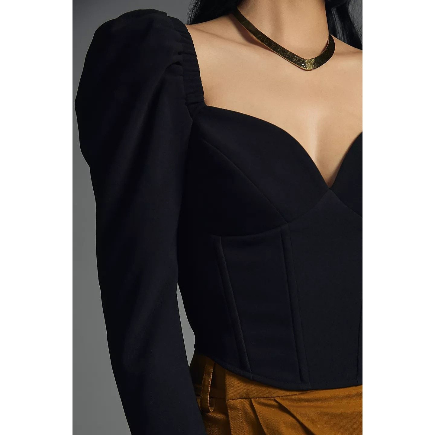 Anthropologie New Anthropologie ASTR The Label Betty Top $88 MEDIUM Black Size M / US 6-8 / IT 42-44 - 2 Thumbnail