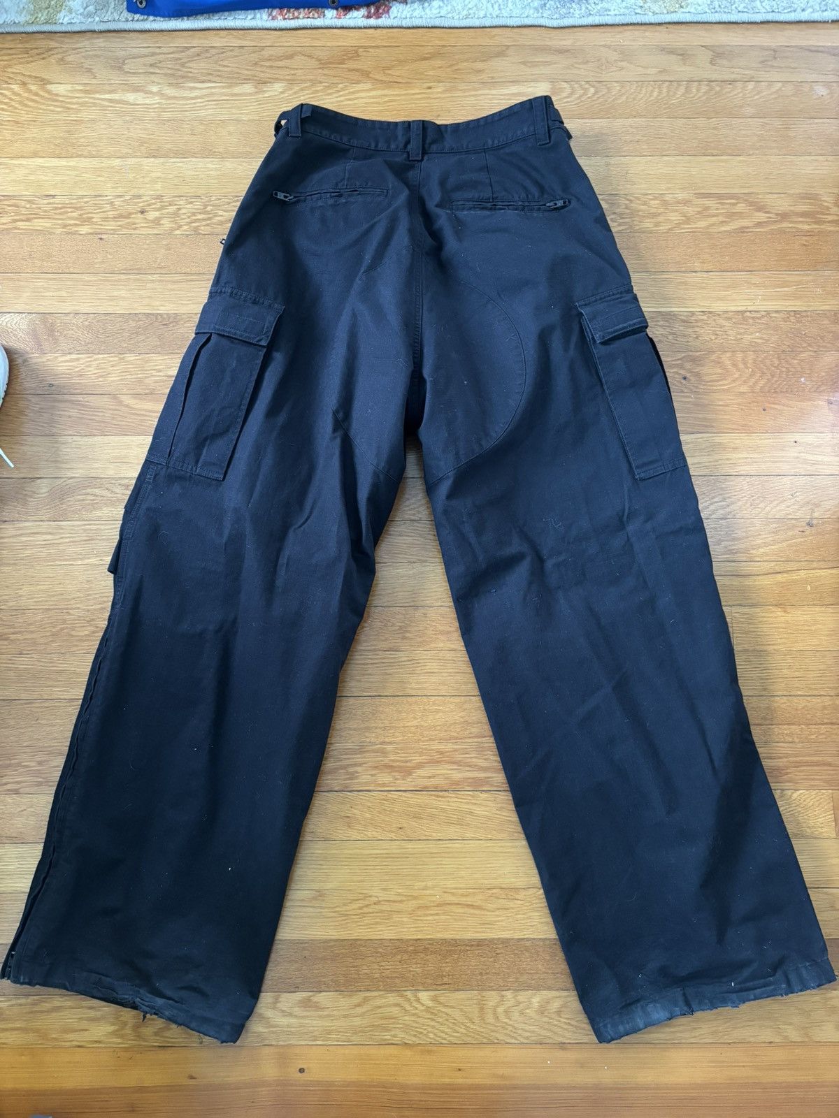 Balenciaga Black Wide Leg Cargo Pants Size US 32 / EU 48 - 2 Thumbnail
