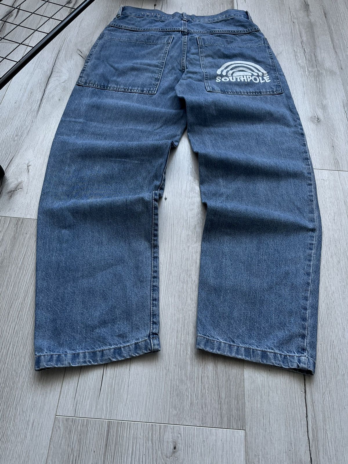Southpole × Vintage Crazy Y2K Southpole Hip Hop Light Blue Denim Skate Rap Jeans Size US 31 - 4 Thumbnail