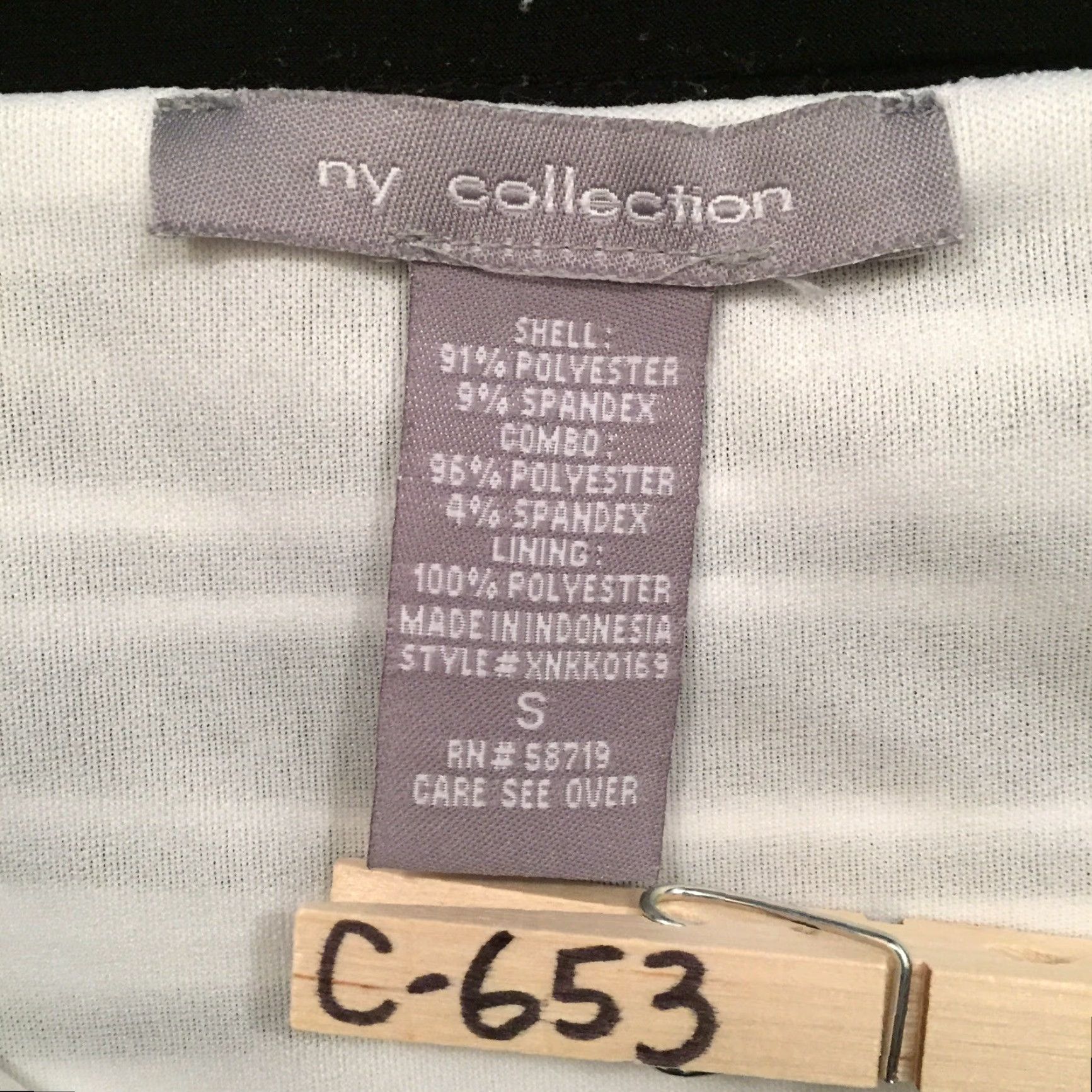 Vintage NY Collection Skirt Small White Black Striped Pull On Lined Pencil Size 28" / US 6 / IT 42 - 8 Thumbnail