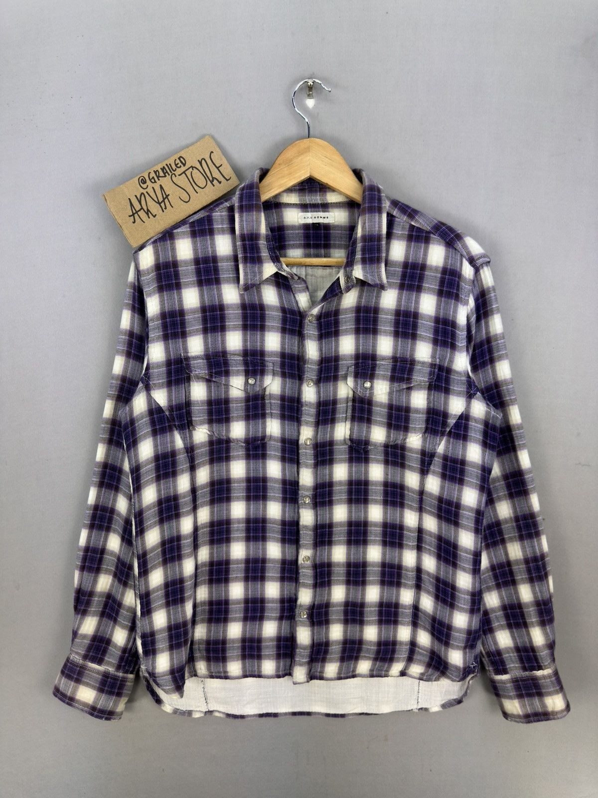 Flannel A.V.V Homme Checkered Western Shirt Button Up Size US M / EU 48-50 / 2 - 1 Thumbnail