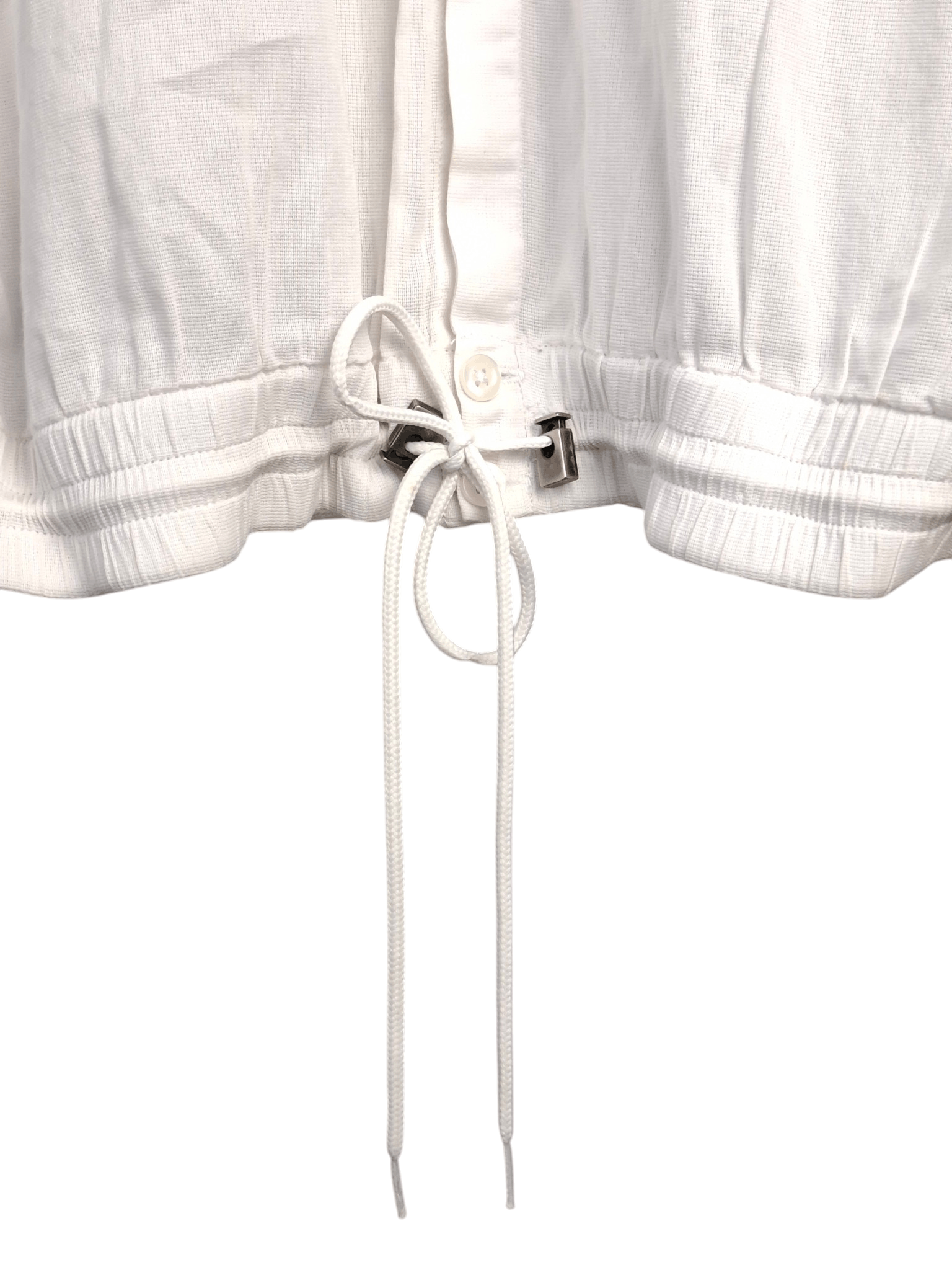 Hugo Boss Hugo Boss White Cotton Shirt Drawstring Hem Roll Tab Sleeve Size US L / EU 52-54 / 3 - 7 Thumbnail