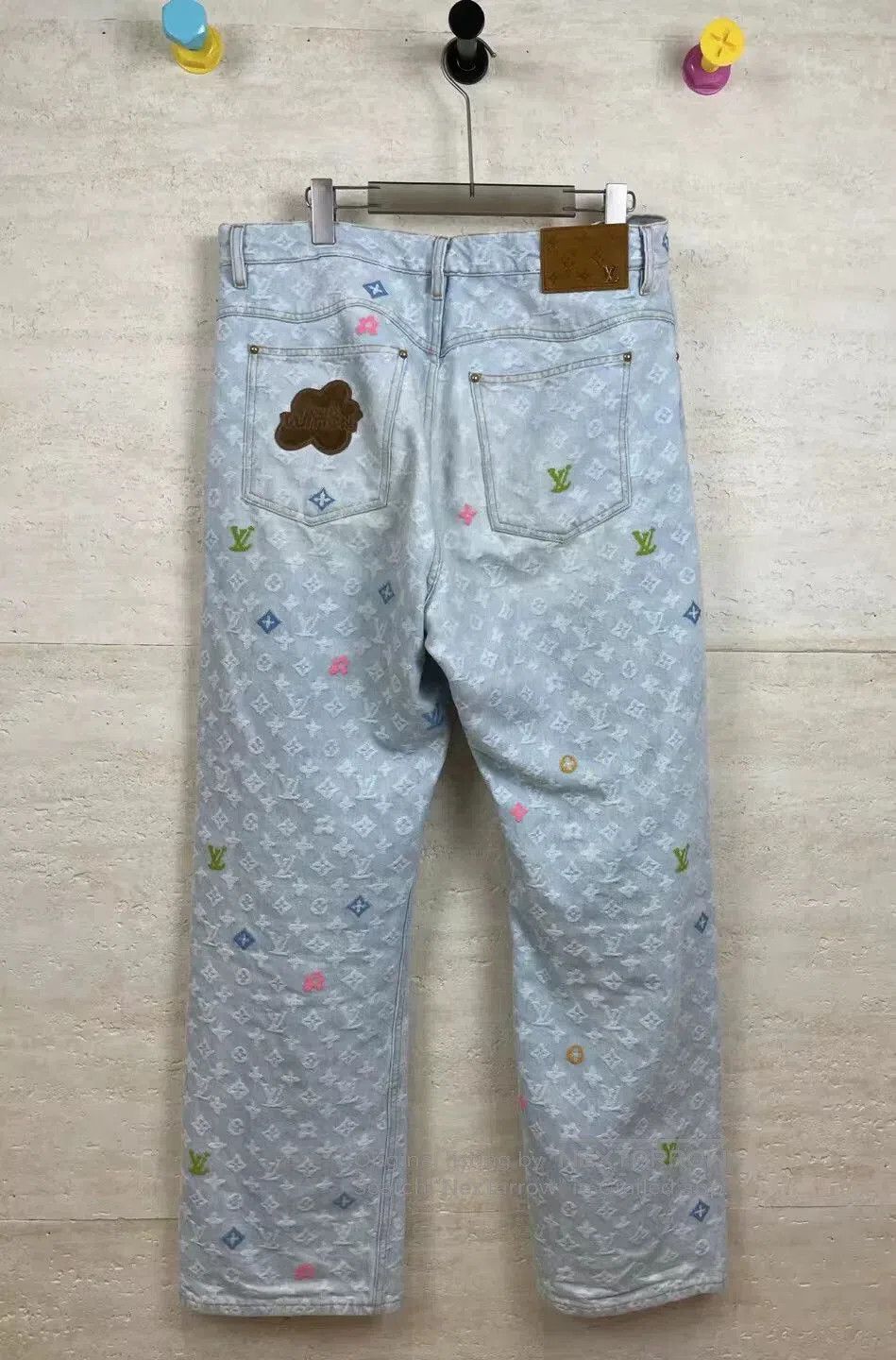 Louis Vuitton Louis Vuitton Tyler Collaboration Colorful Logo Jeans. Size US 33 - 2 Thumbnail