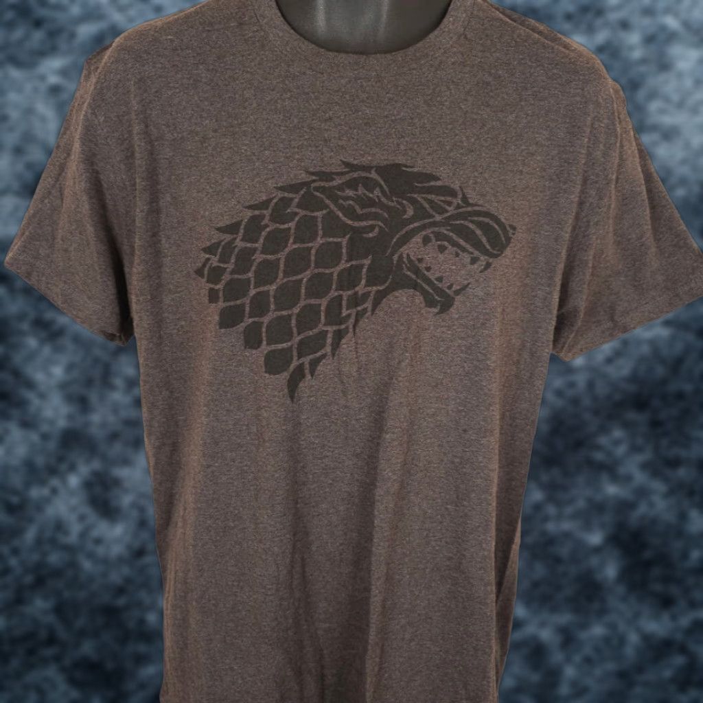 Vintage Game Of Thrones Shirt Mens Large Brown House Stark Sigil TV Series Size US L / EU 52-54 / 3 - 1 Thumbnail