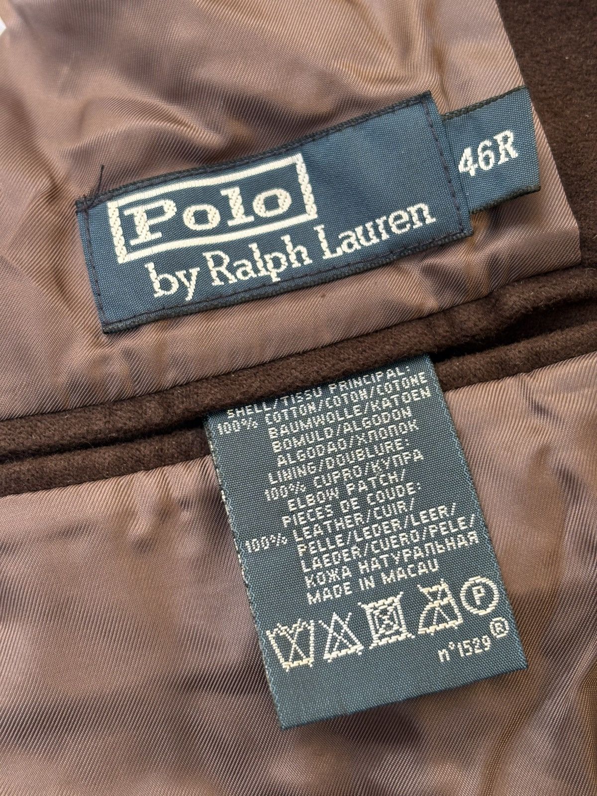 Polo Ralph Lauren Brown Blazer Leather Elbow Ralph Lauren Men’s 46R Vintage Size 46R - 7 Thumbnail