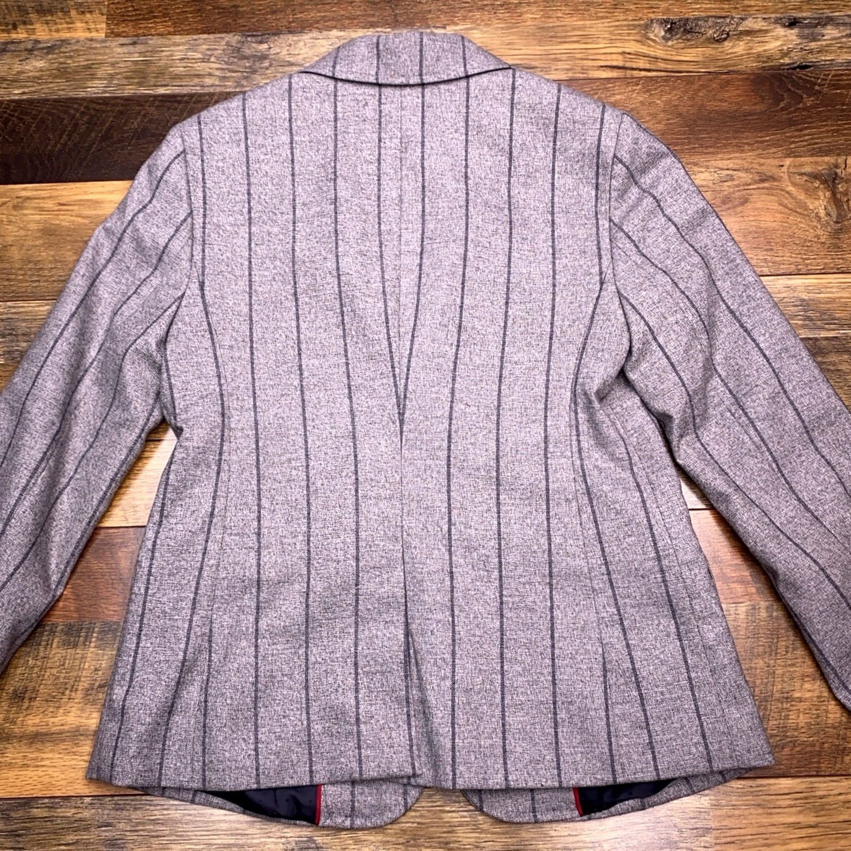 Banana Republic Banana Republic Blazer Womens 0 Gray Striped Stretch Jacket Short Notch 2-Button Sleeve Long Regular Size XS / US 0-2 / IT 36-38 - 2 Thumbnail