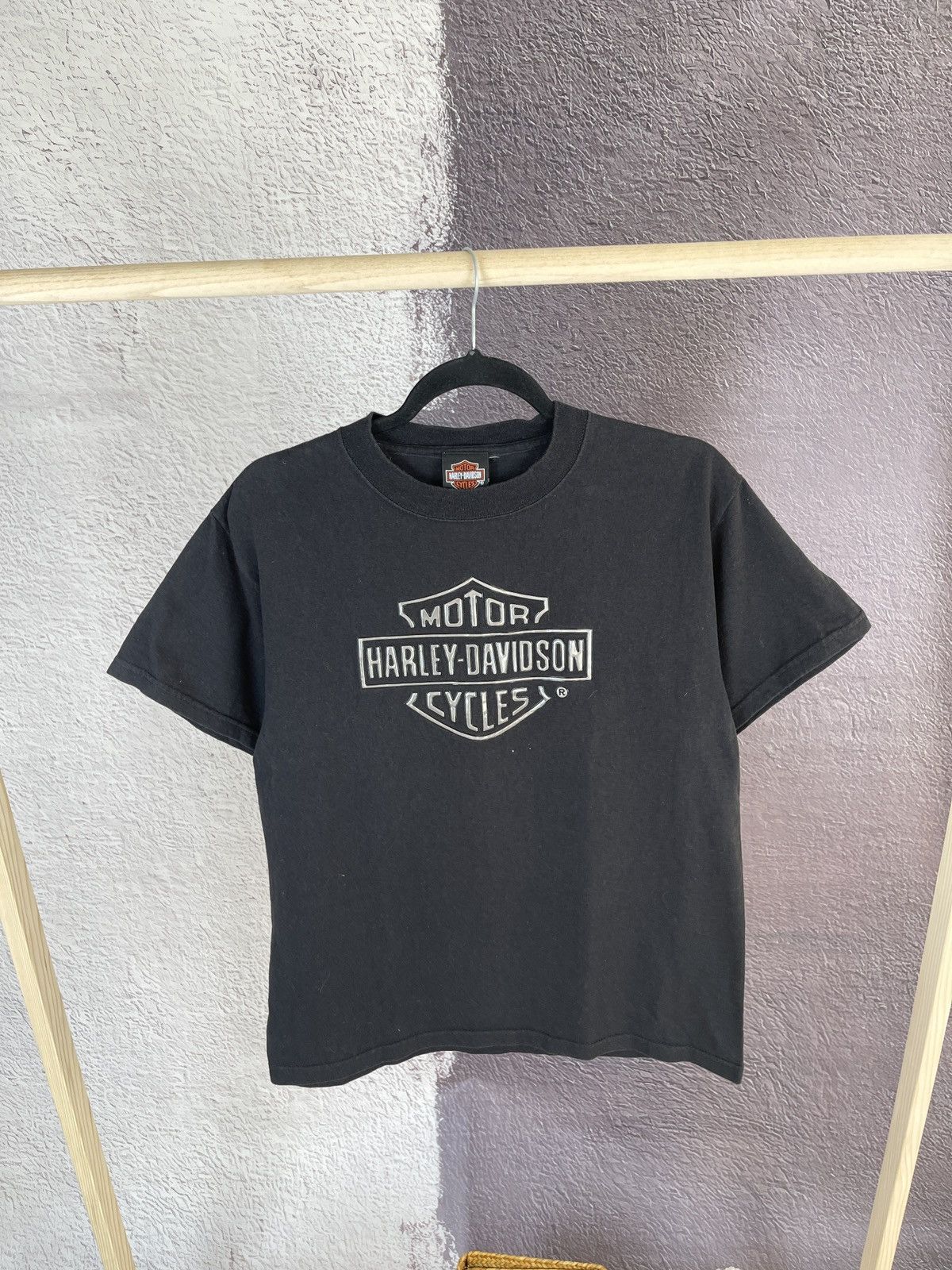 Harley Davidson × Vintage Harley-Davidson vintage 3D logo black motorcycle tee shirt Size US S / EU 44-46 / 1 - 1 Thumbnail