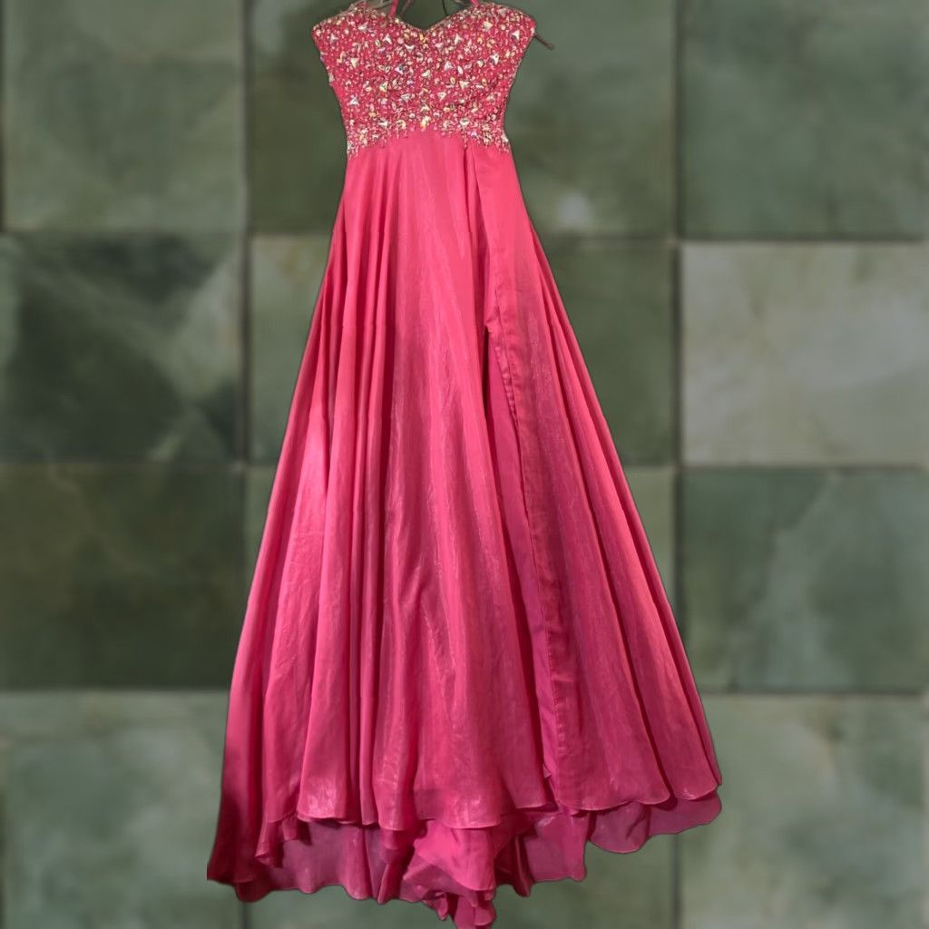 Vintage VINTAGE Paparazzi Madeline Gardner Womens Formal Dress 7/8 Pink Rhinestone NWT Sleeveless Polyester Dress Size M / US 6-8 / IT 42-44 - 1 Thumbnail