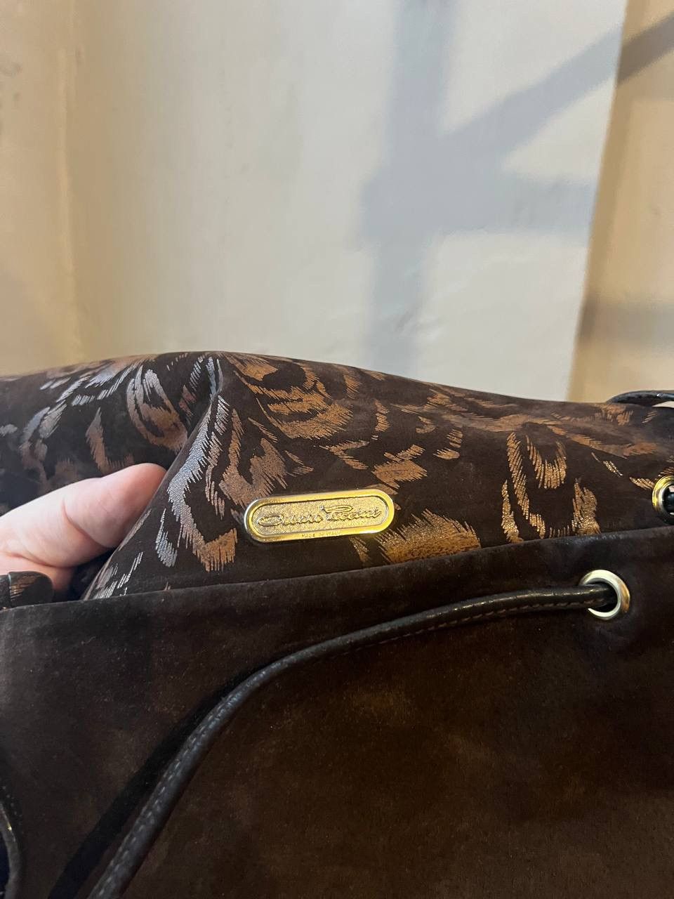 Vintage 90’S RARE VELVET LEATHER FLORAL CESARE PICCINI BAG Size ONE SIZE - 7 Thumbnail