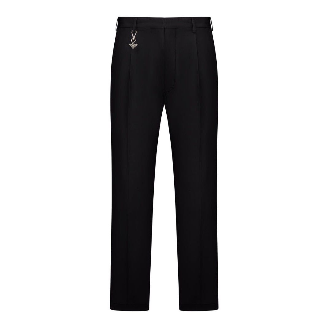 Prada PRADA Enameled Metal Triangle Black Trousers New & Authentic Size US 30 / EU 46 - 2 Thumbnail