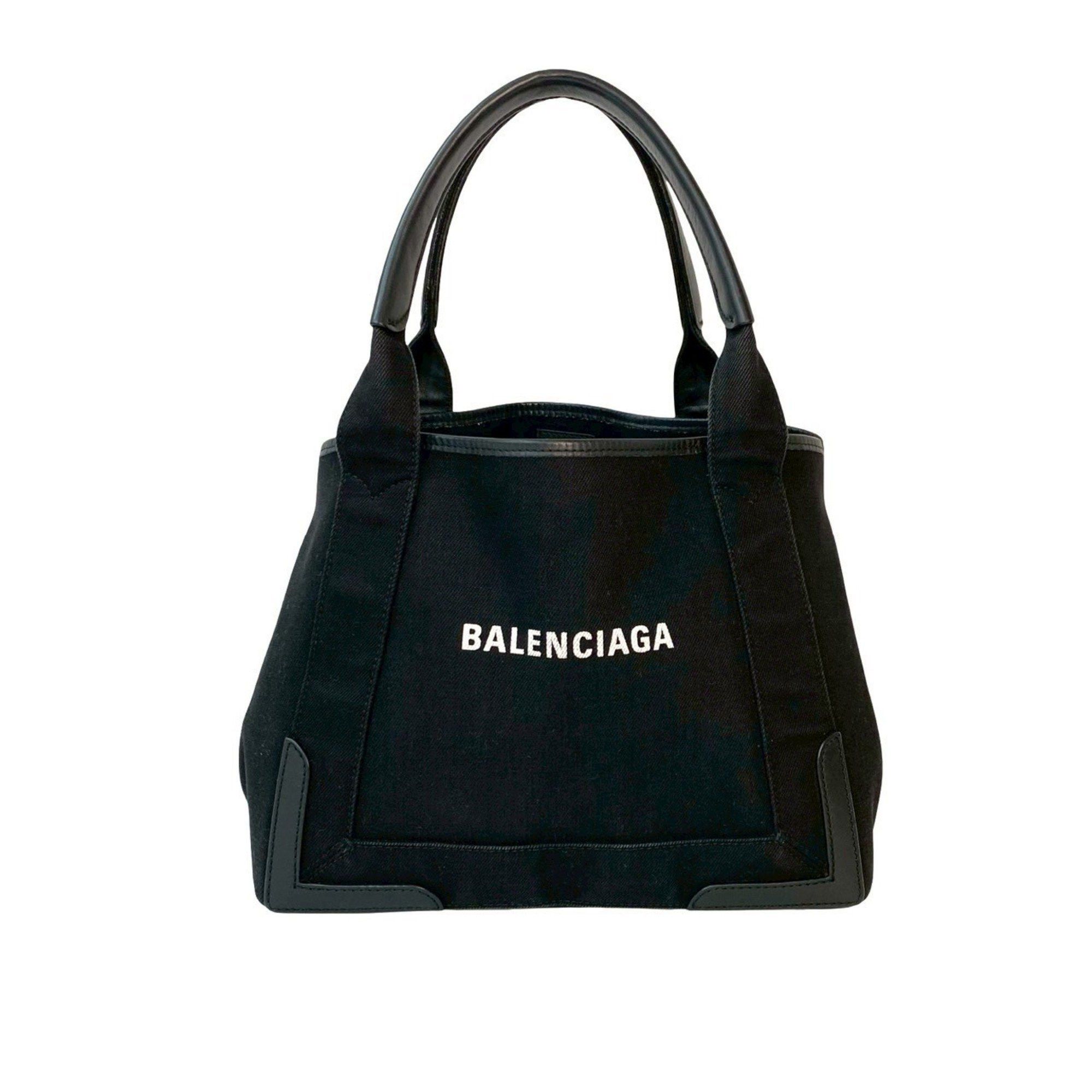 Balenciaga BALENCIAGA Navy Cabas S Logo Canvas and Leather Tote Bag, Black, 29921 Size ONE SIZE - 1 Thumbnail