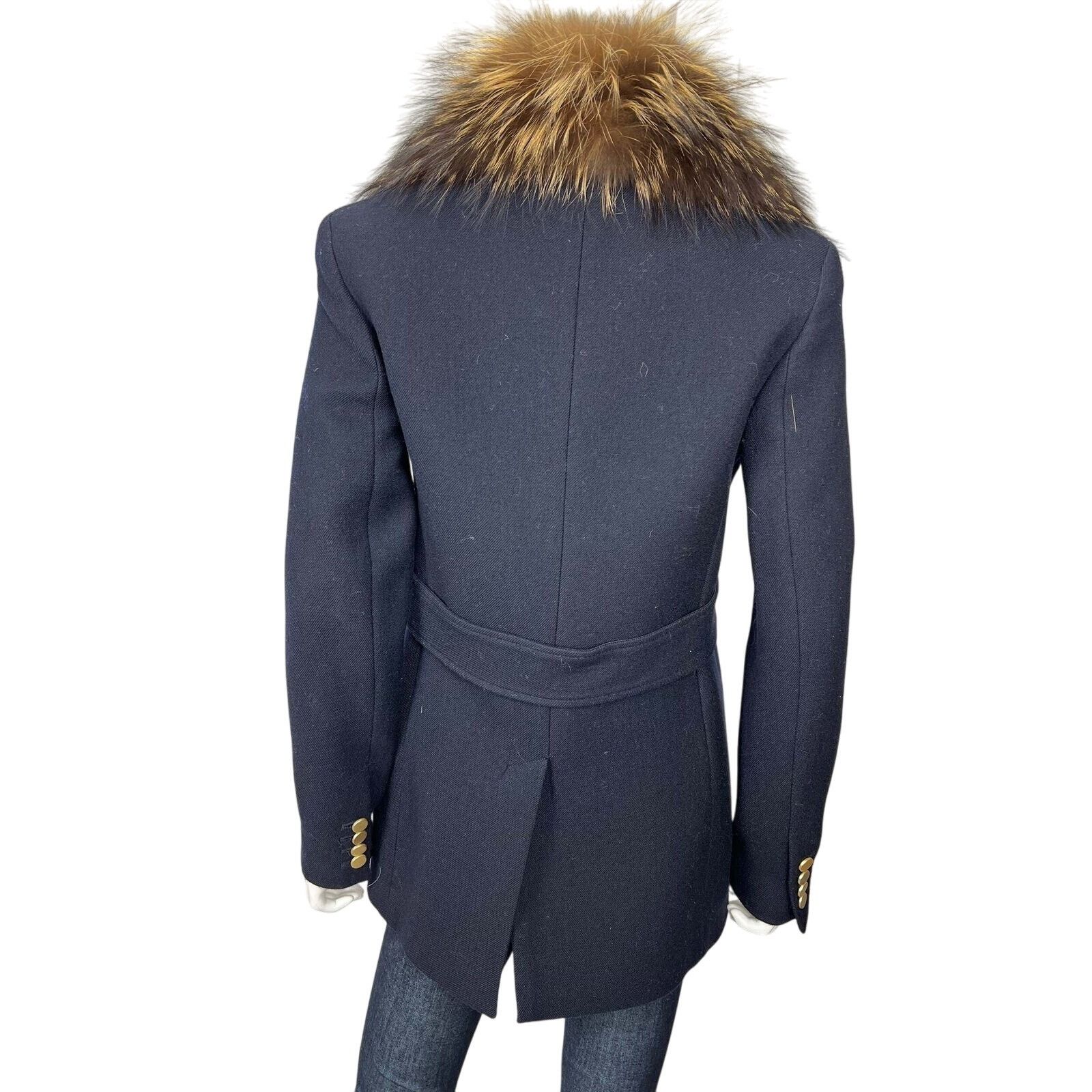 Theory Overby Belmore Wool Cashmere Peacoat Fox Fur Collar Size XS / US 0-2 / IT 36-38 - 4 Thumbnail