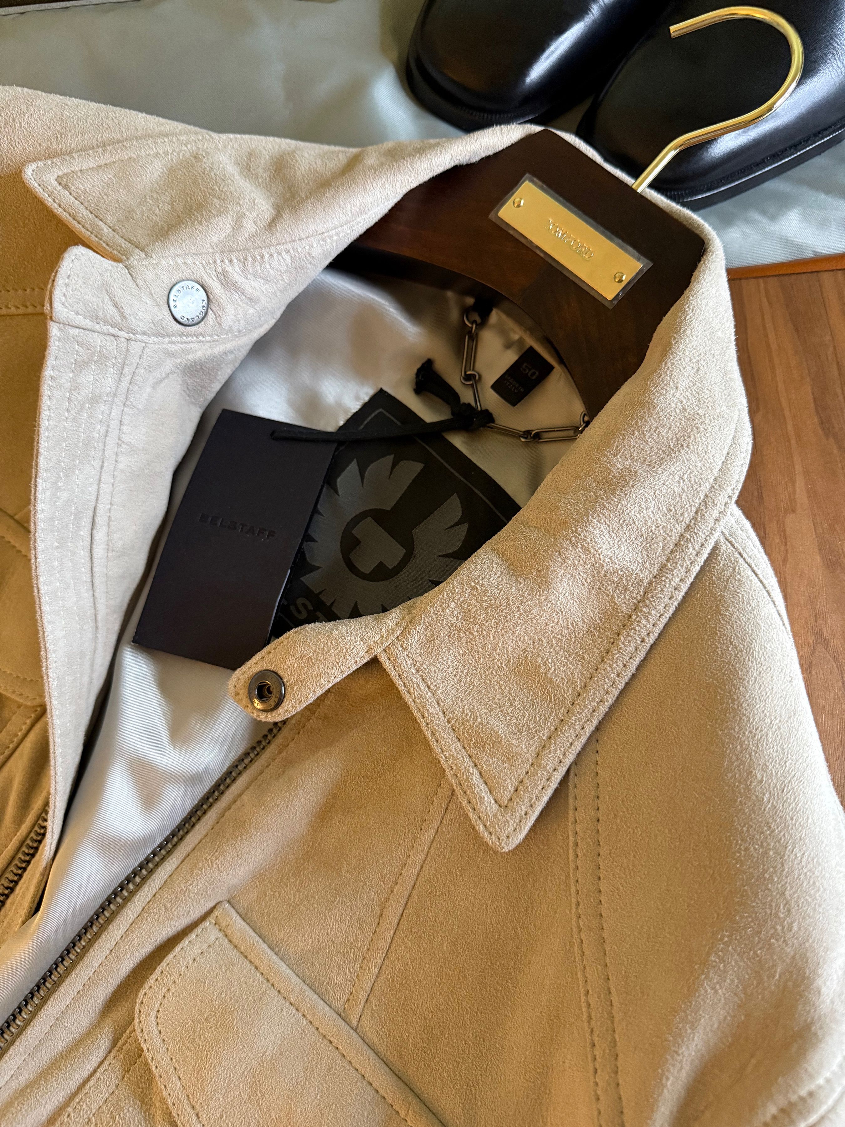 Belstaff Coveted, Badass New $2,500 BELSTAFF Beige Suede Field Jacket Size US M / EU 48-50 / 2 - 16 Thumbnail