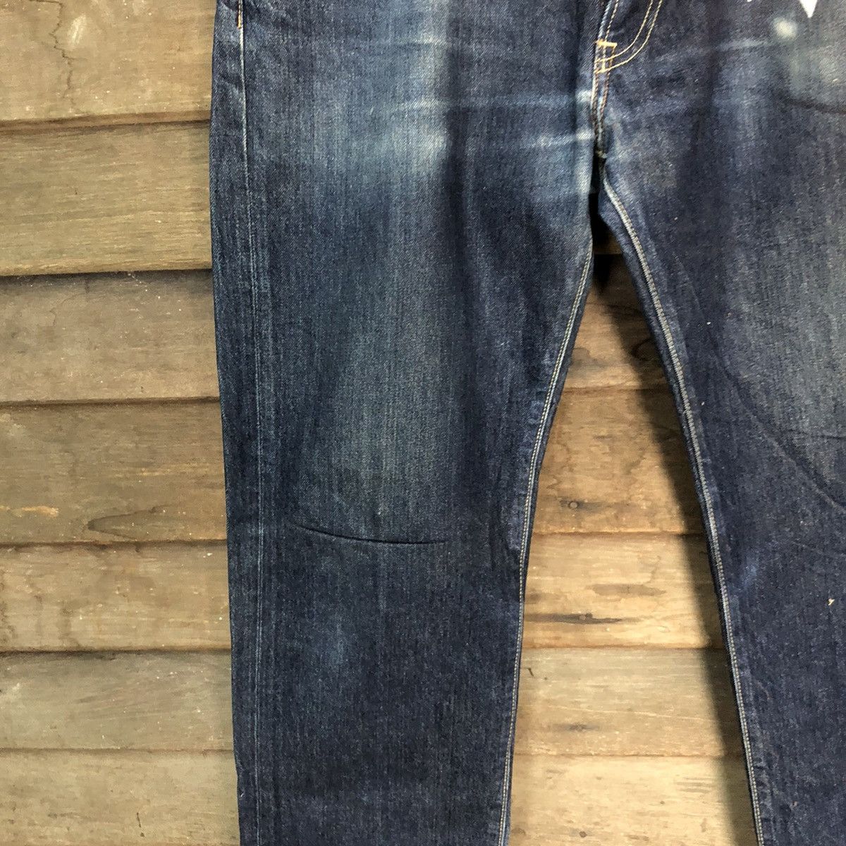 Japanese Brand Uniqlo Jeans Blue Distressed Denim Pants #7324 Size US 35 - 7 Thumbnail