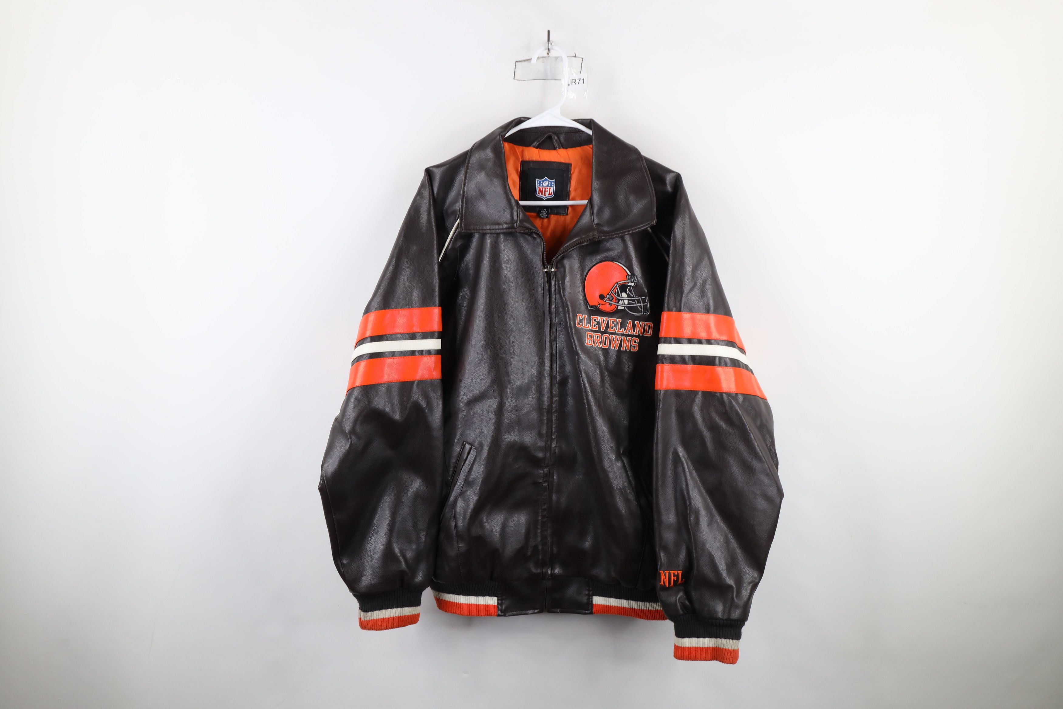 Vintage Vintage 90s Y2K Leather Cleveland Browns Football Jacket Size US L / EU 52-54 / 3 - 1 Thumbnail
