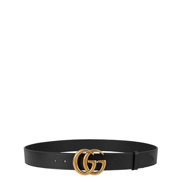 Gucci Wide Leather Belt With Double G Buckle Size 44 - 1 Thumbnail