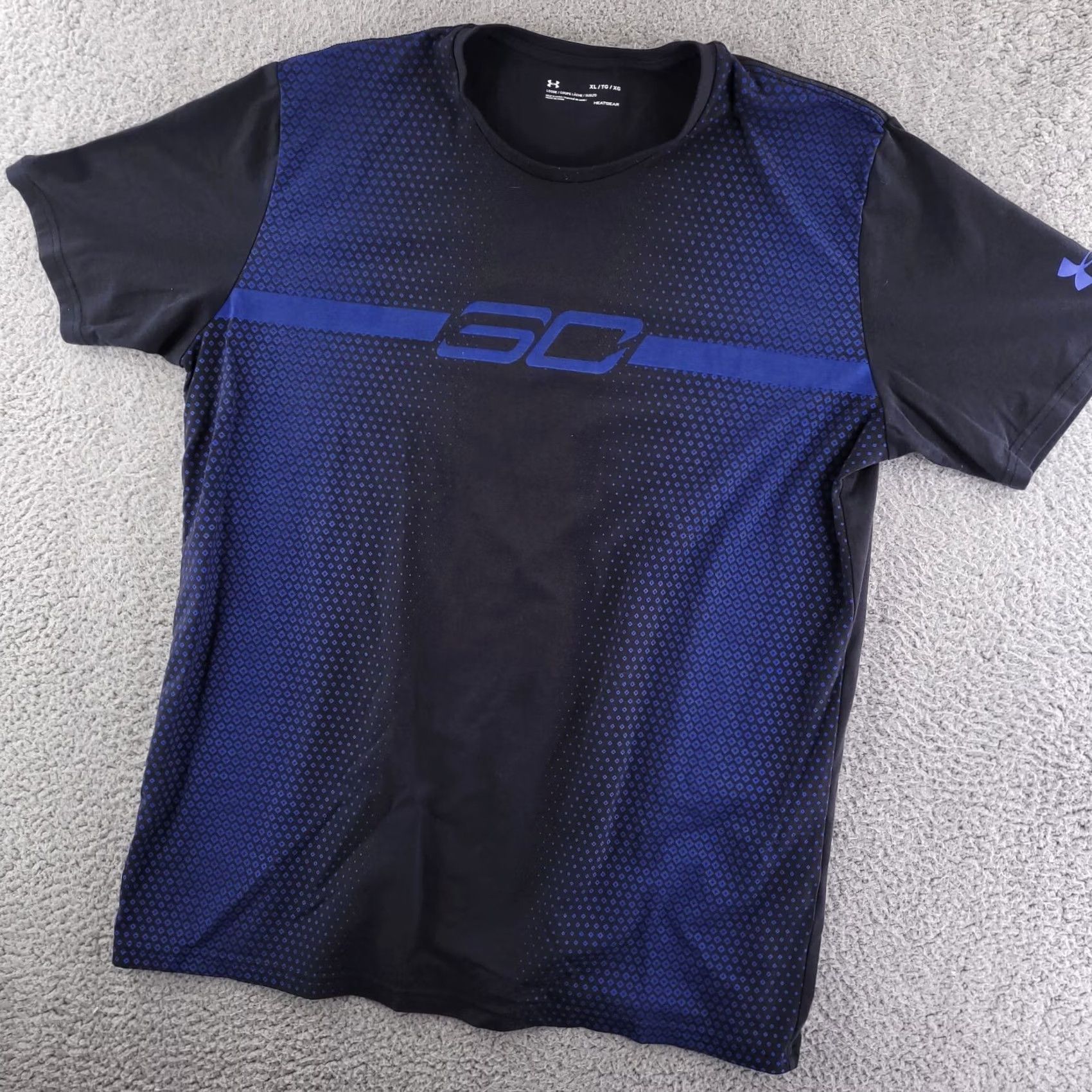 Under Armour Under Armour Curry T Shirt Mens XL Black Blue Short Sleeve SC Stephen Basketball Sports Size US XL / EU 56 / 4 - 2 Thumbnail