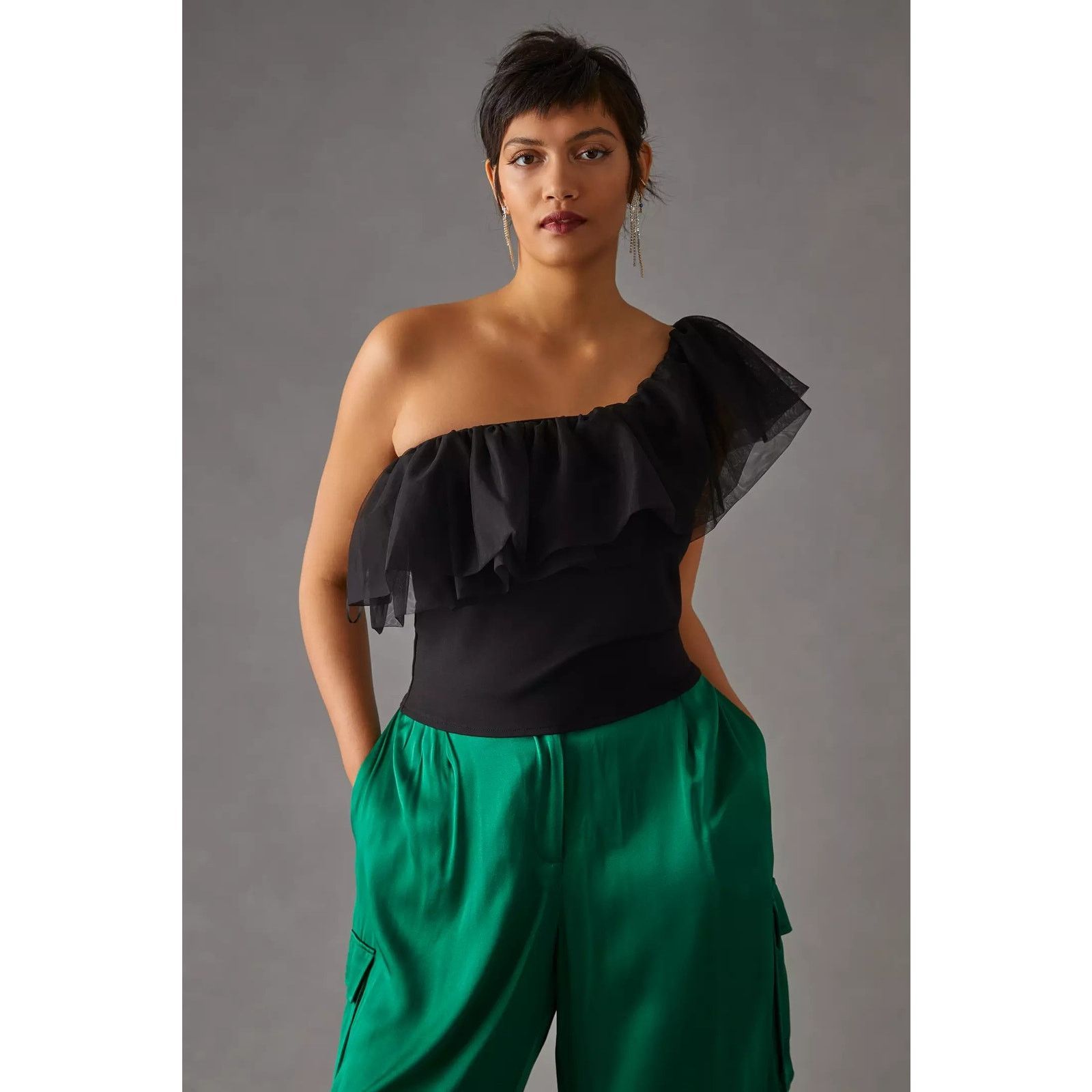 Anthropologie Anthropologie Sunday in Brooklyn One-Shoulder LARGE PETITE Size L / US 10 / IT 46 - 1 Thumbnail