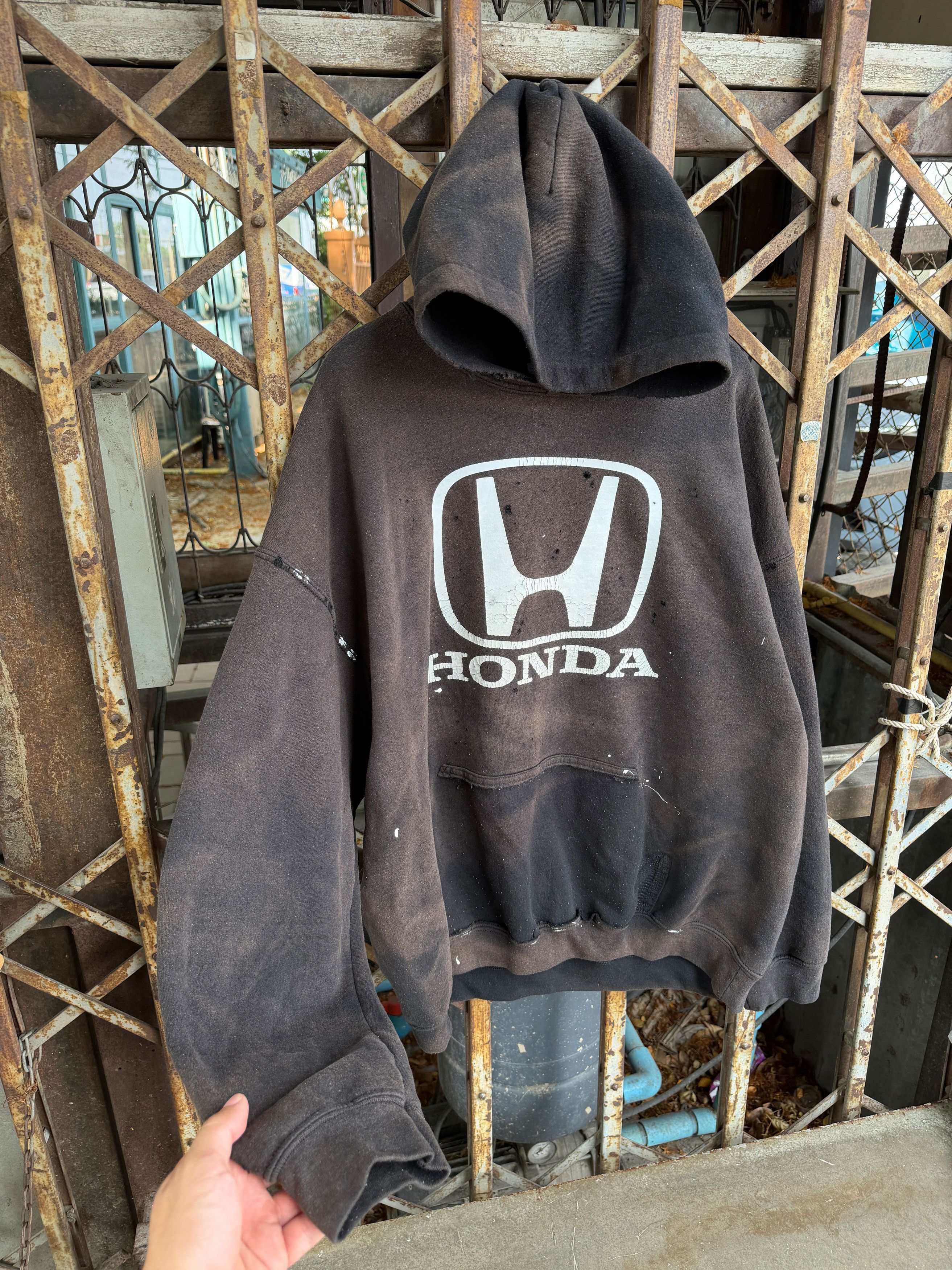 Vintage Thrashed Distressed & Faded "HONDA" Hoodie ERD Grunge Size US XL / EU 56 / 4 - 1 Thumbnail