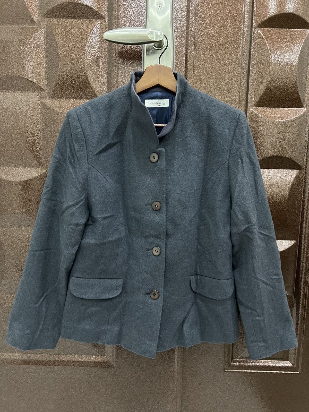 Longchamp LONGCHAMP Paris Wool Stand ButtonUp Collar Chinese Blazer Size M / US 6-8 / IT 42-44 - 2 Thumbnail