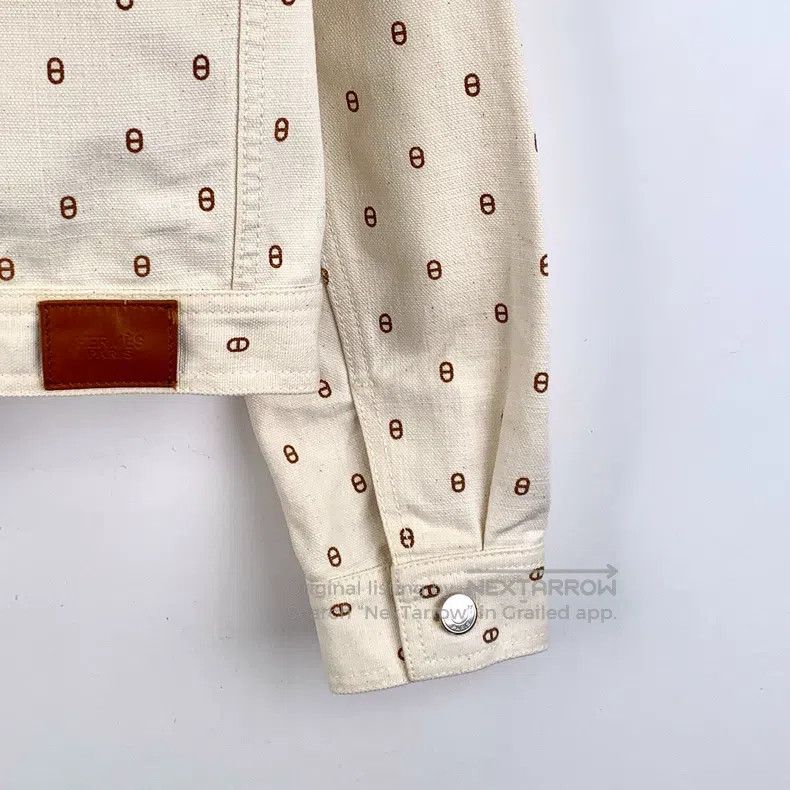 Hermes Hermes White Pig Nose Printed Cotton Lapel Single Breasted Size S / US 4 / IT 40 - 5 Thumbnail