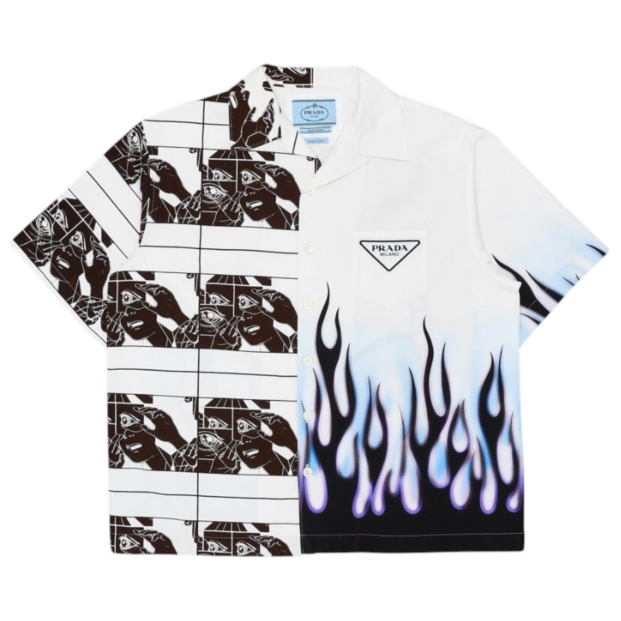 Prada Double match flames print shirt | Grailed