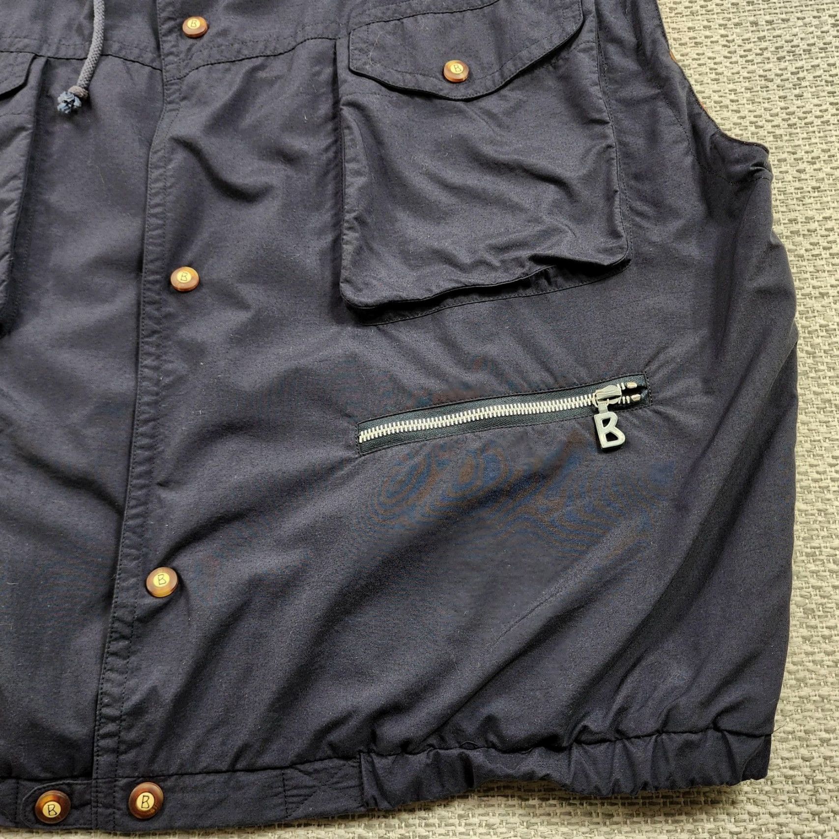 Bogner VINTAGE Bogner Vest Mens 2XL Navy Blue Lined Utility Multi Pocket Zipper Pockets Made in Germany Size US XXL / EU 58 / 5 - 2 Thumbnail