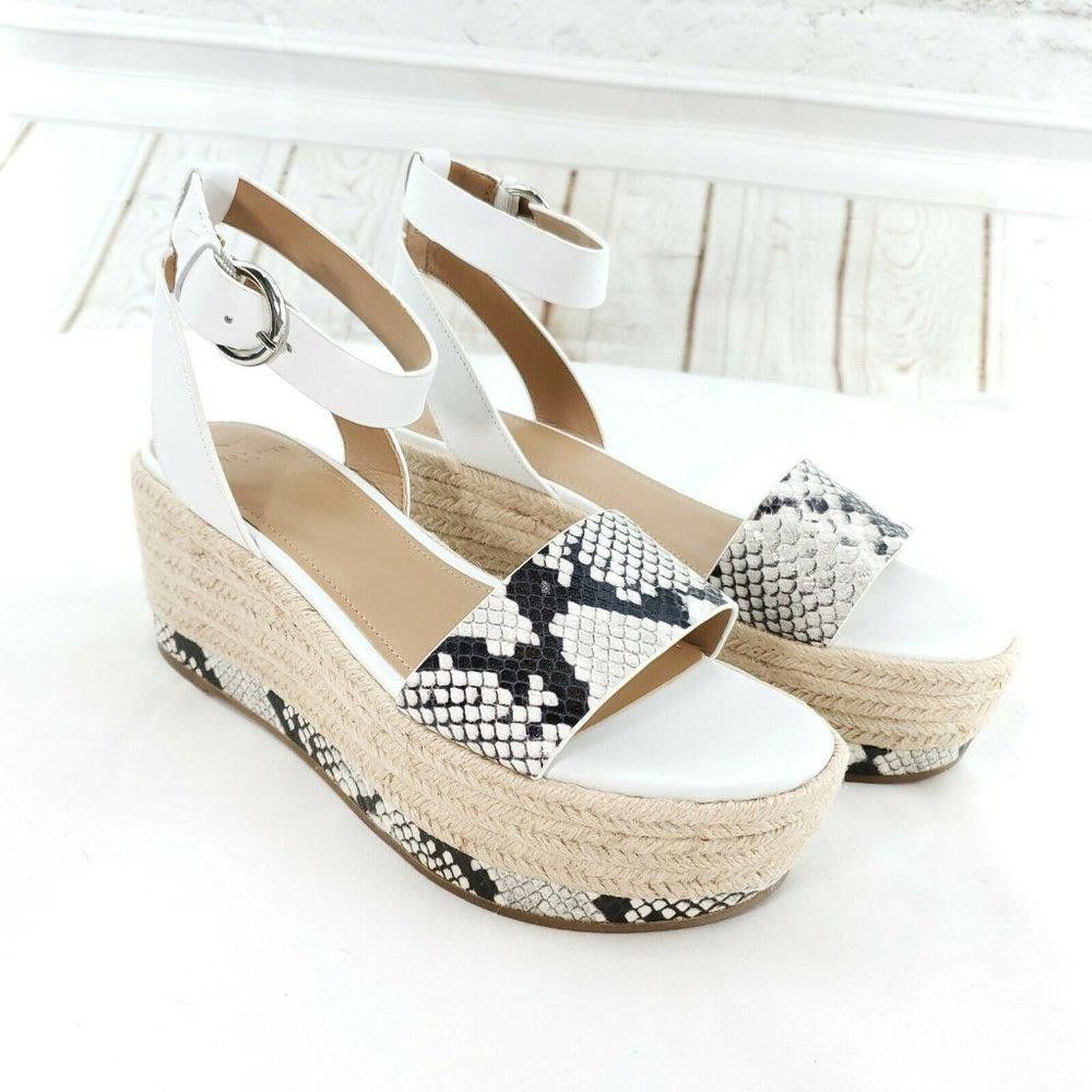 Designer Marc Fisher Womens Gigli Black White Snake Sandal Size 9.5 M Size US 9.5 / IT 39.5 - 1 Thumbnail