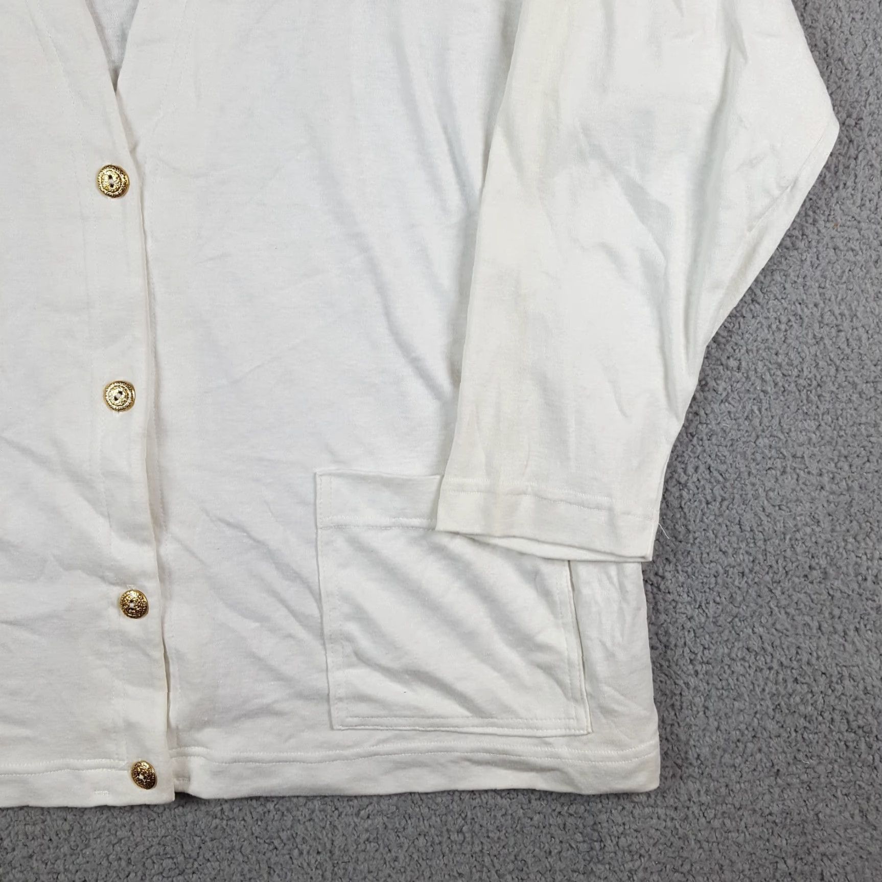 Vintage VINTAGE Y2K Cardigan Sweater Women 1X Oversized Button Knit White 90s Grunge 80s 90s Womens Size XL / US 12-14 / IT 48-50 - 3 Thumbnail
