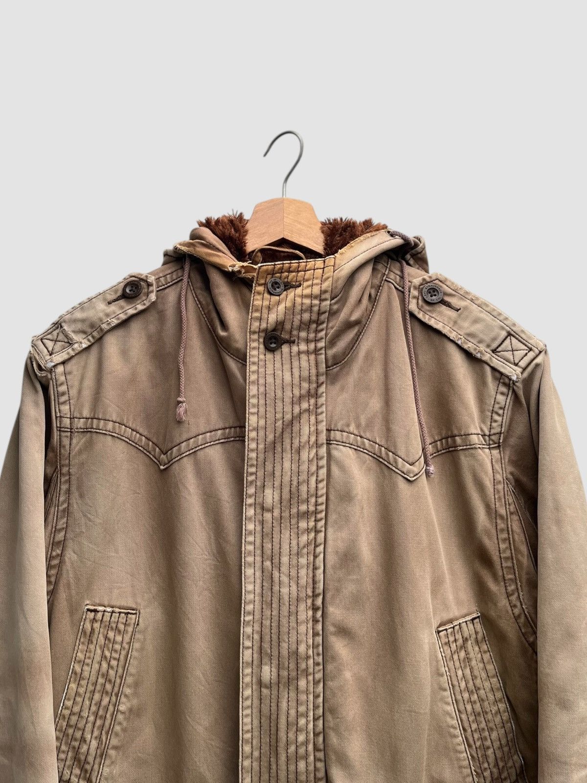 Levi's Distressed Levi’s Mod/Military Fur Lining Hooded Jacket Size US L / EU 52-54 / 3 - 8 Thumbnail