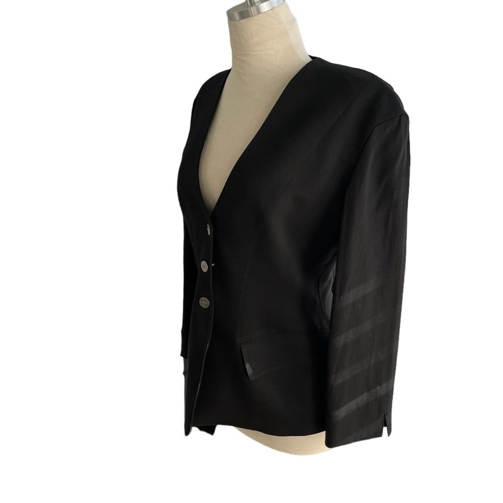 Thierry Mugler VINTAGE THIERRY MUGLER BLACK BLAZER JACKET 8/10 Size S / US 4 / IT 40 - 4 Thumbnail
