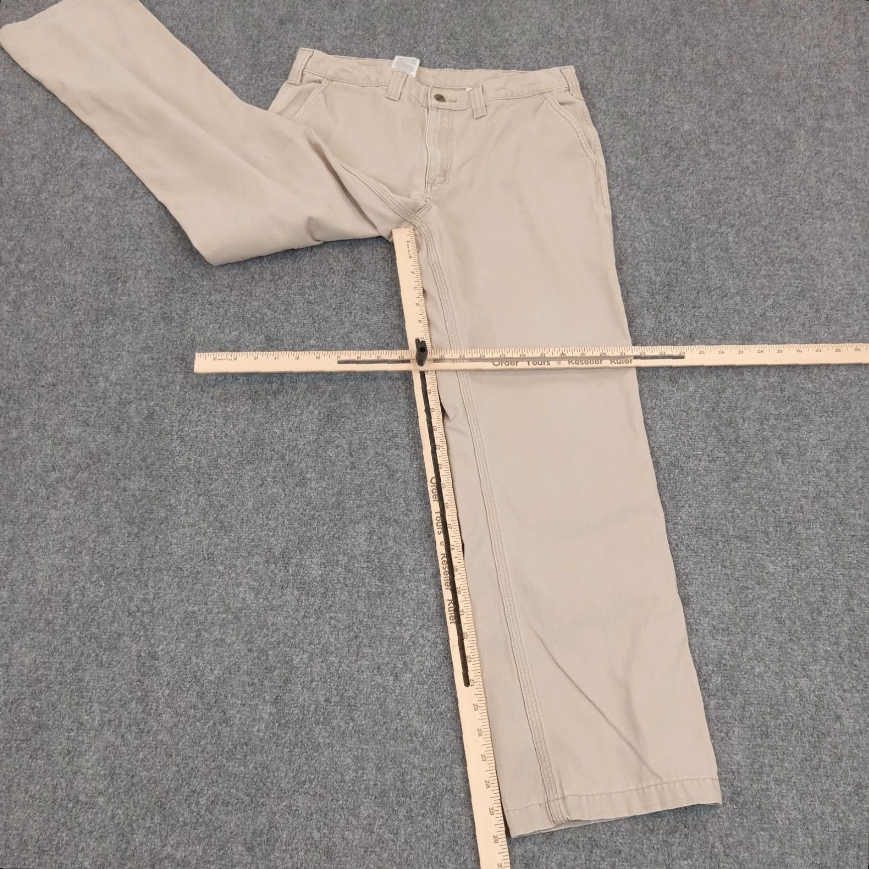 Carhartt Carhartt Workwear Pants Beige Straight Leg Regular Fit 36x32 Cotton Mens Size US 36 / EU 52 - 2 Thumbnail