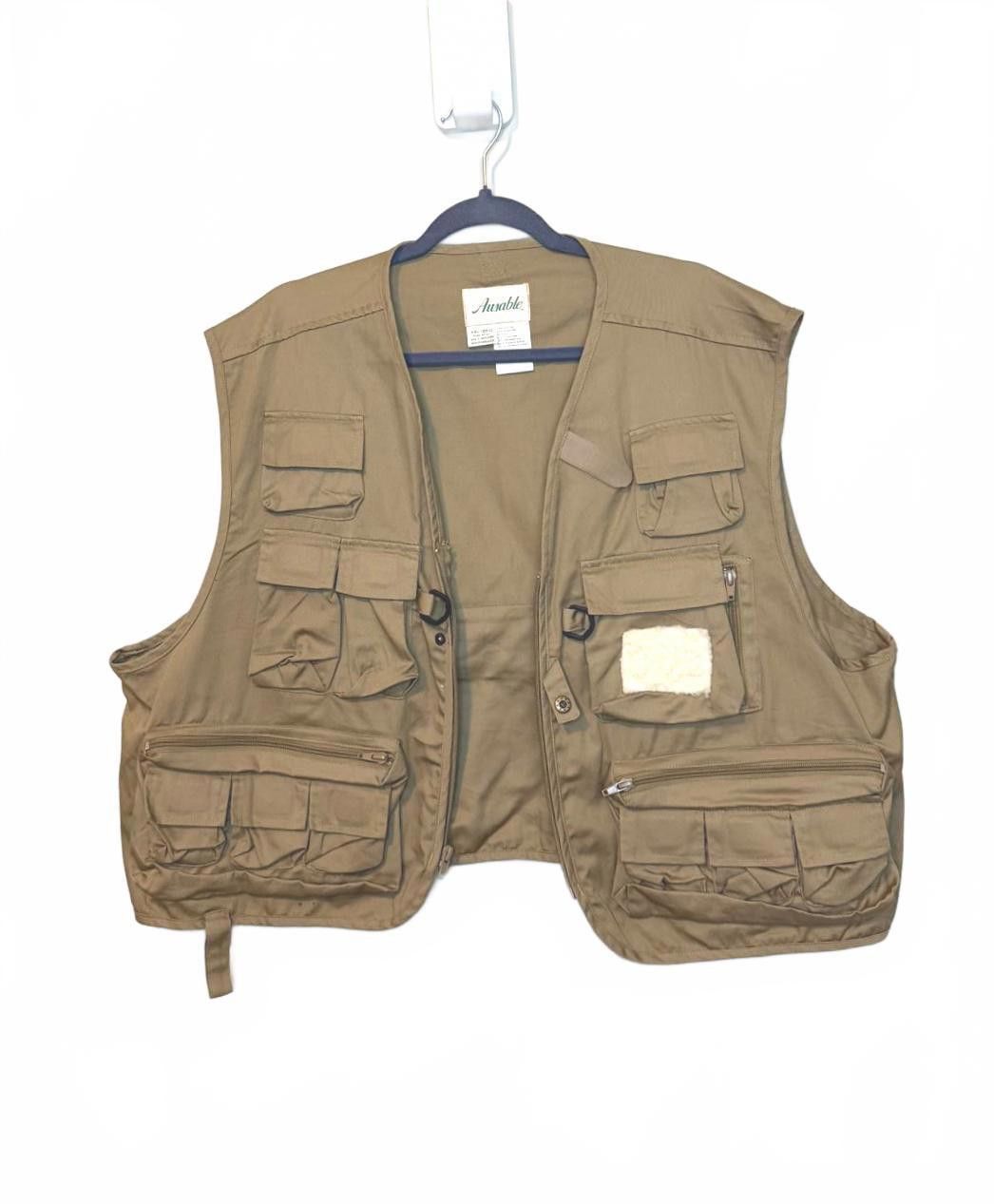 Designer Vintage boxy Crop Khaki Utility Vest 14 Pockets Size US L / EU 52-54 / 3 - 1 Thumbnail